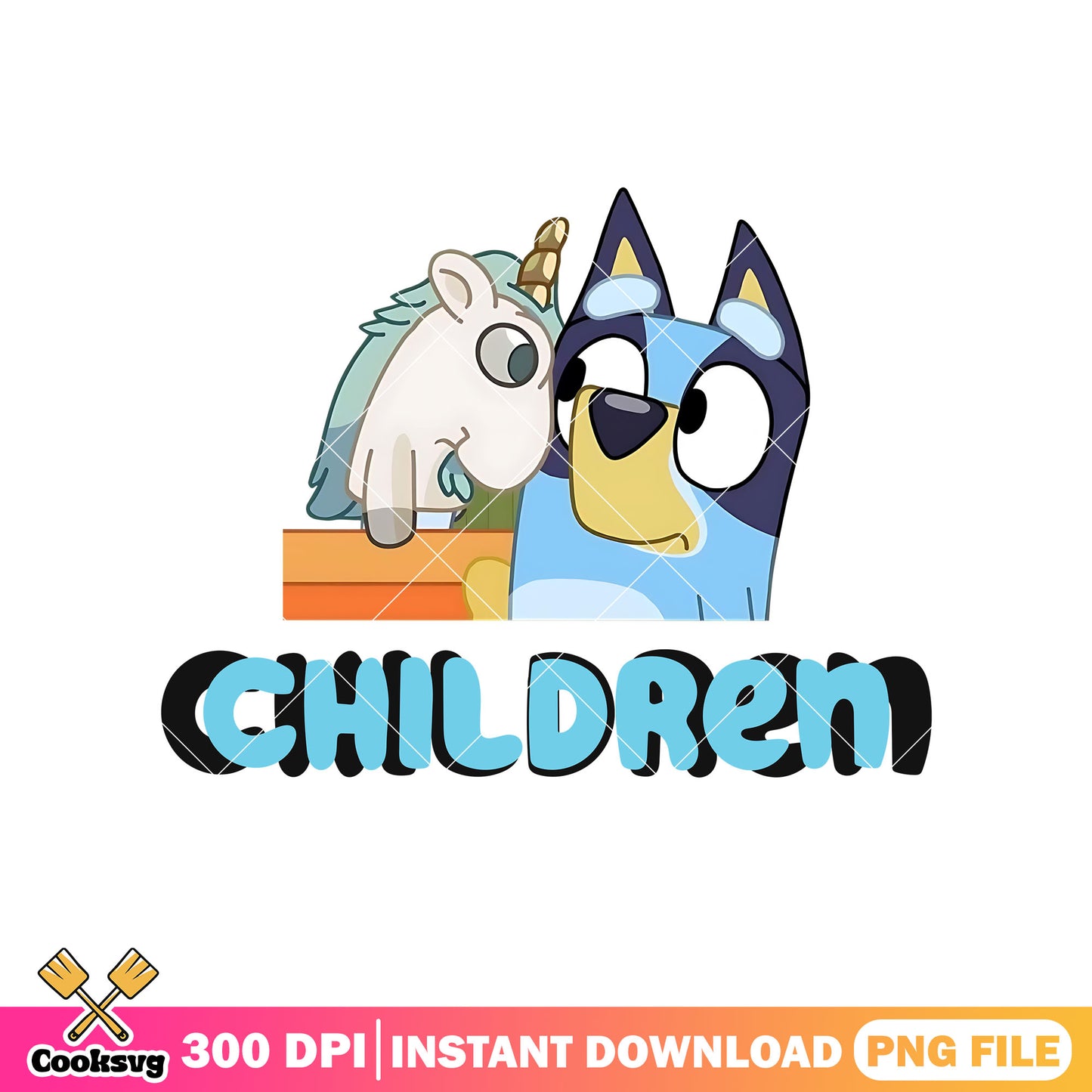 Children bluey dog and unicorse png, bluey figures png, cartoon bluey png