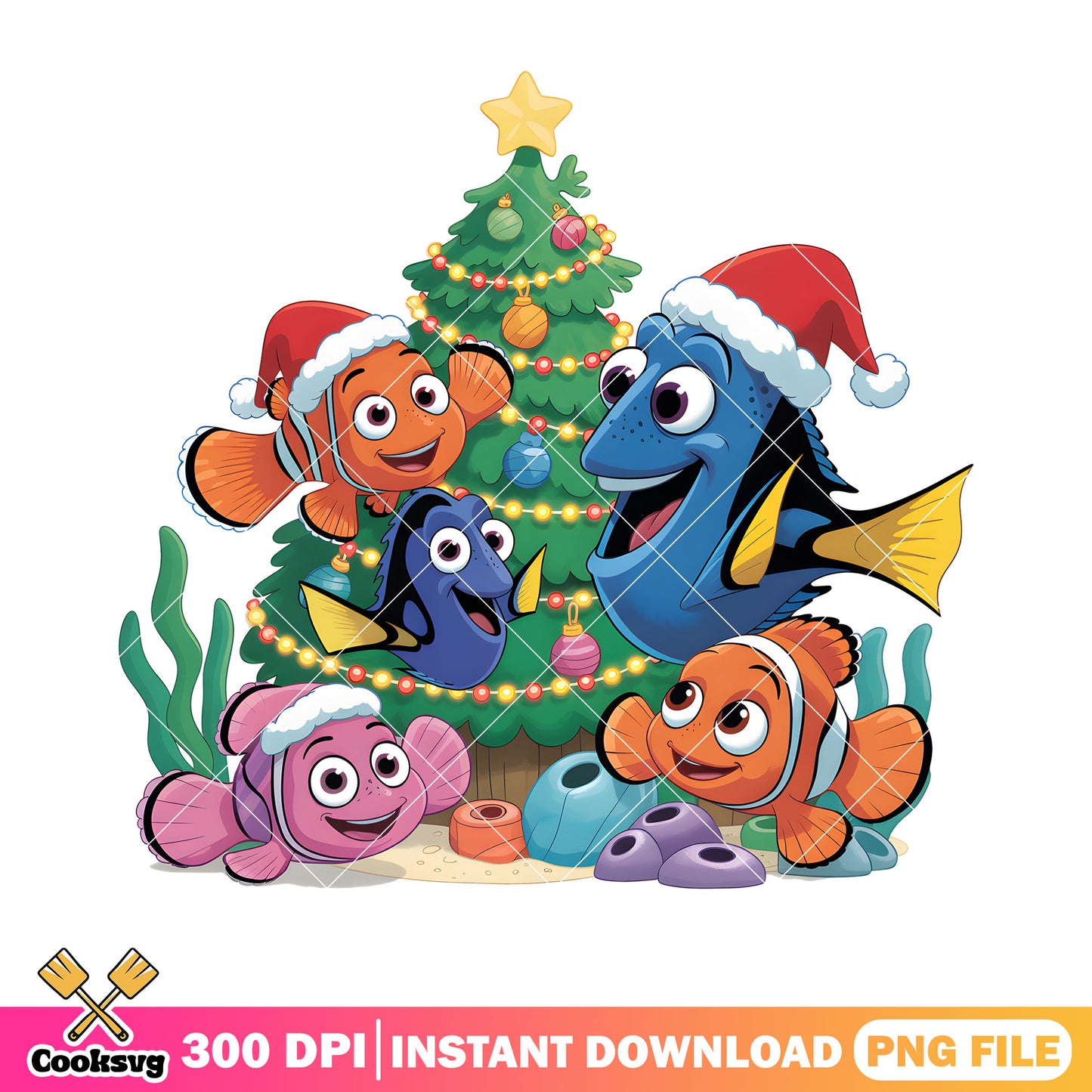 Christmas for the fish png, finding nemo png, disney characters png
