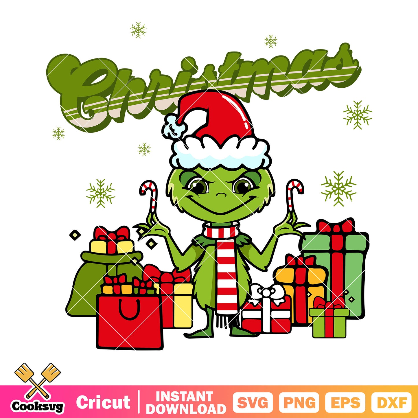 Christmas present svg, santa claus hat svg, snowflake svg