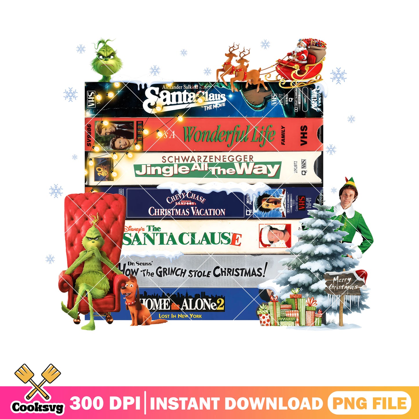Christmas santa movie png, jingle all the way png, a christmas story png