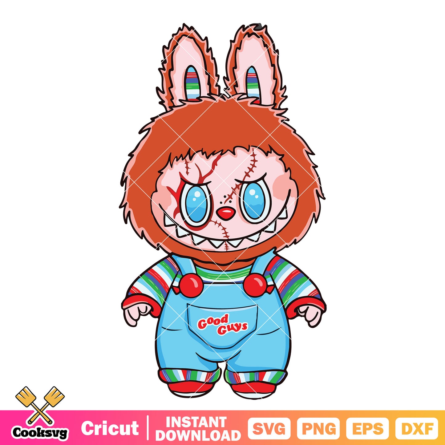 Chucky labubu baby svg, labubu chucky svg, chucky horror svg