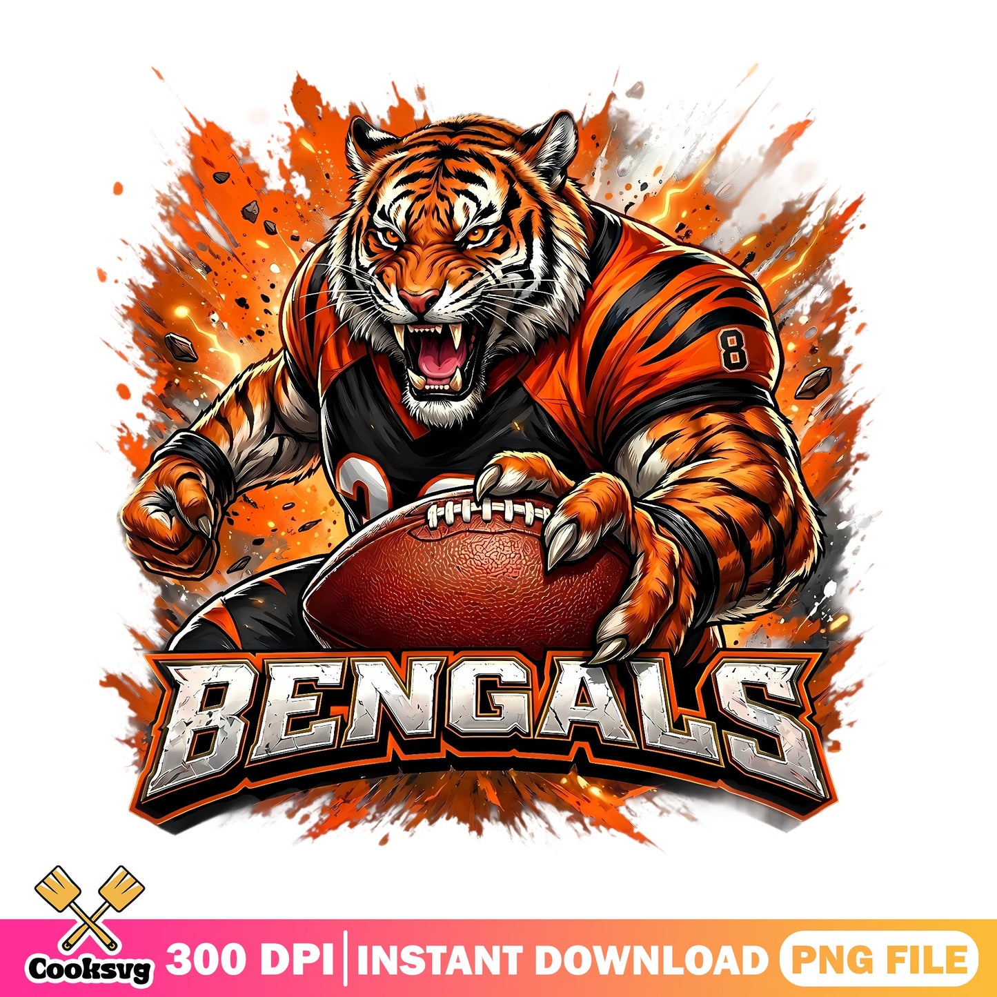 Cincinnati Bengals PNG, Bengals Football Mascot, NFL Team PNG