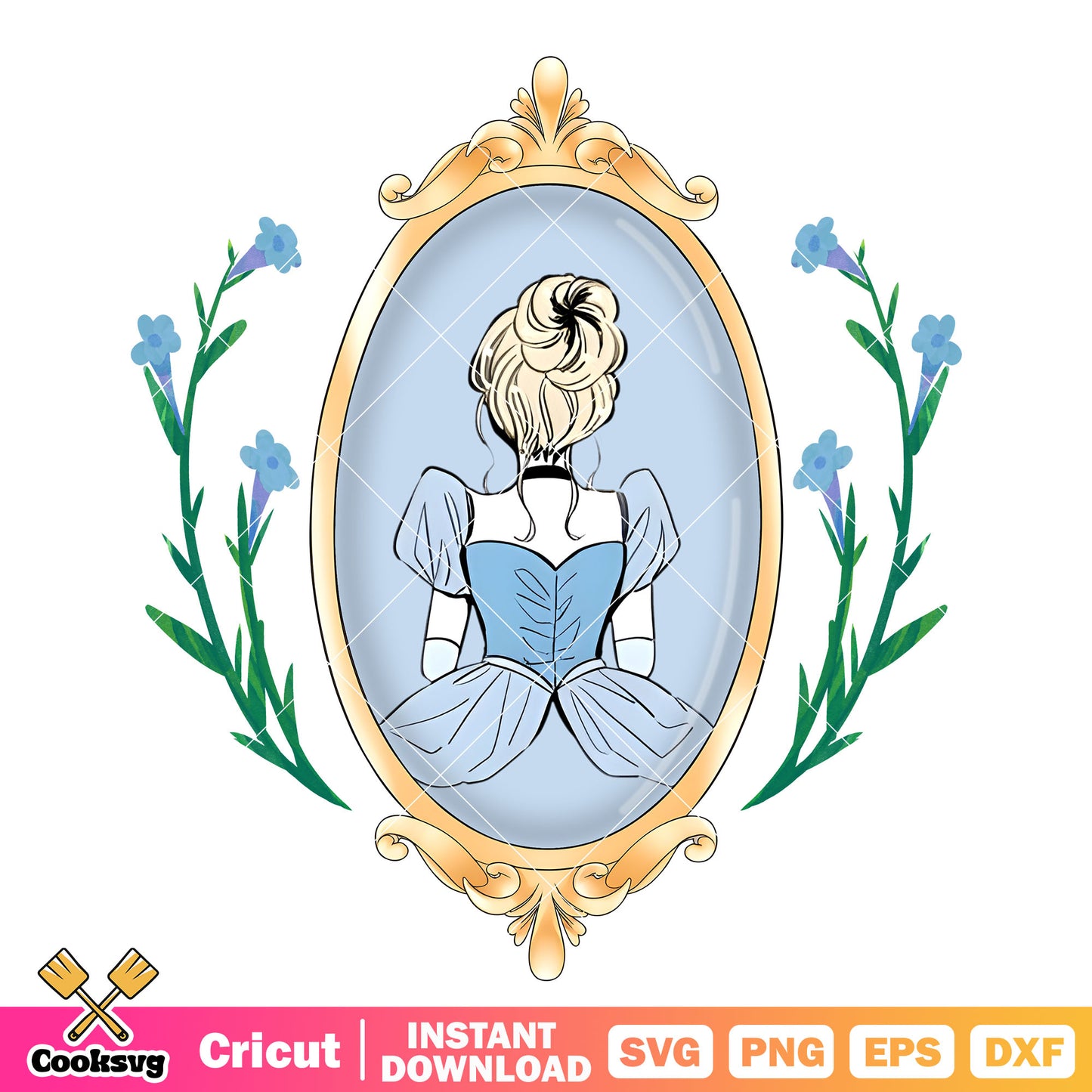 Cinderella princess back and mirror png, cinderella princess png