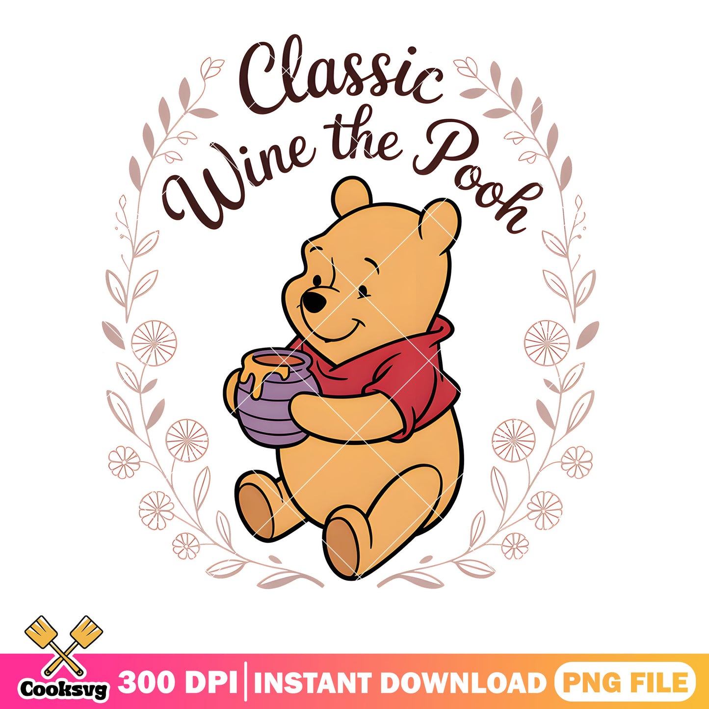 Classic winnie the pooh png, vintage pooh png, pooh poster png