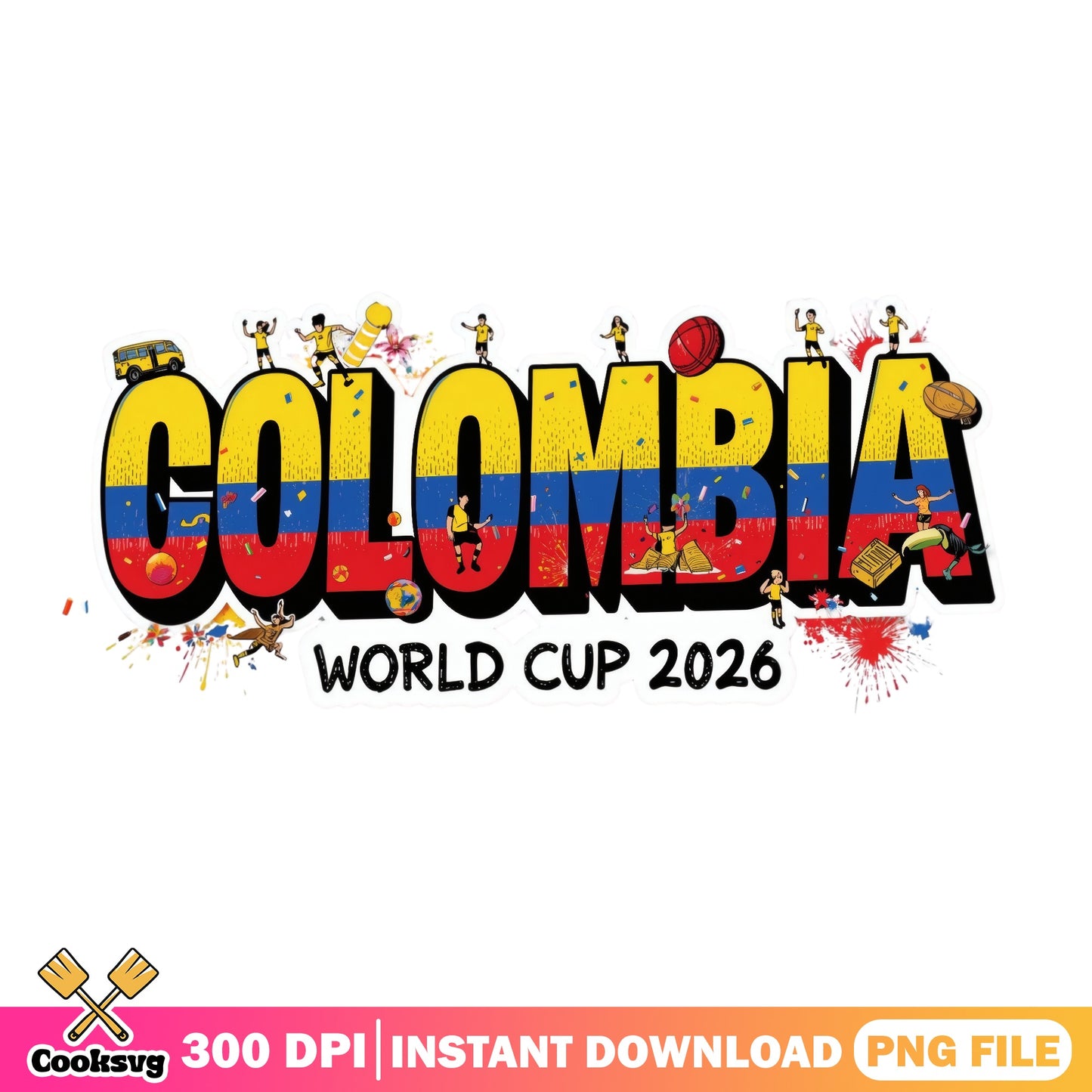 Colombia World Cup 2026 PNG, Soccer Fan Shirt, Football PNG