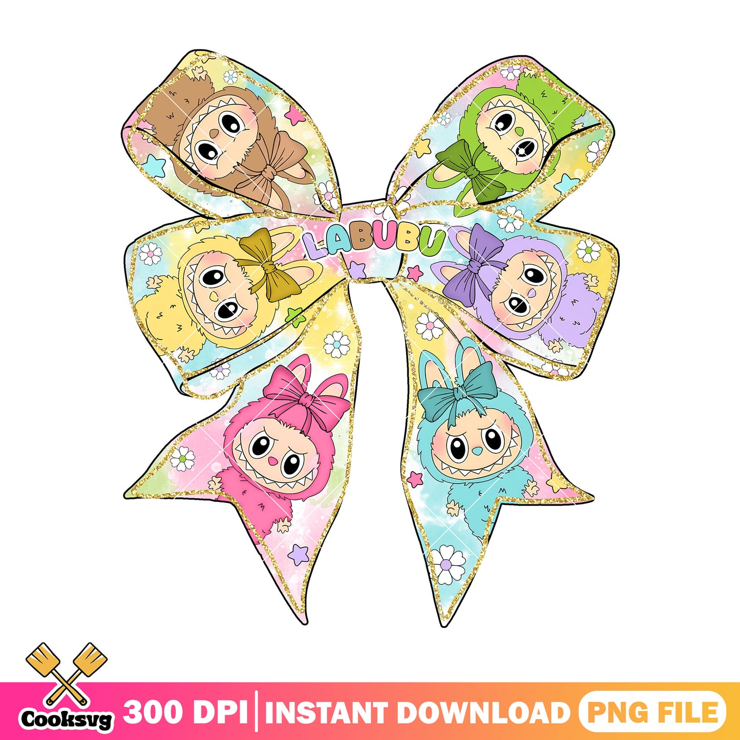Colorful labubu bow tie png, labubu near me png, colorful bow ties png