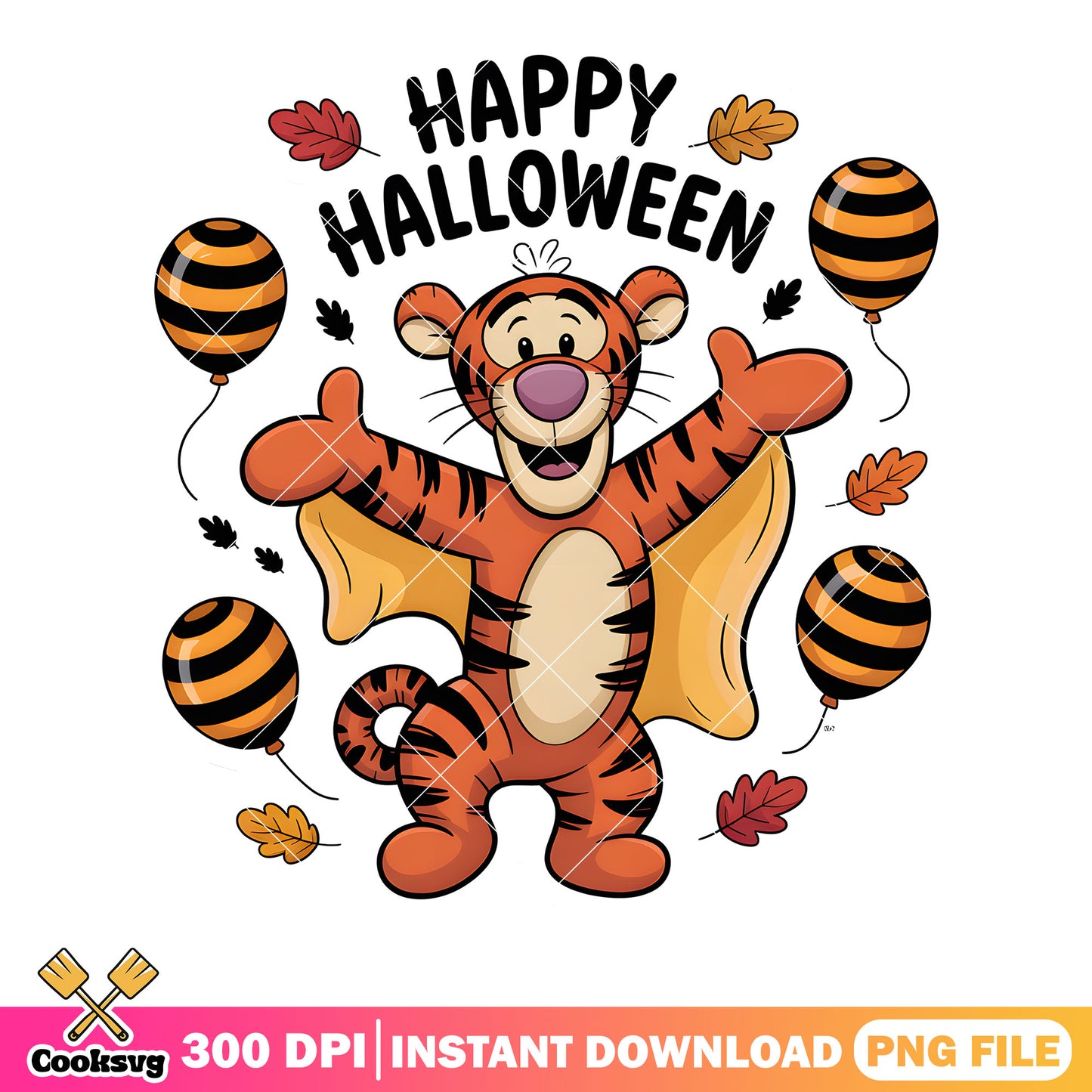Corn candy tigger poster png, tigger poster png, halloween tigger png