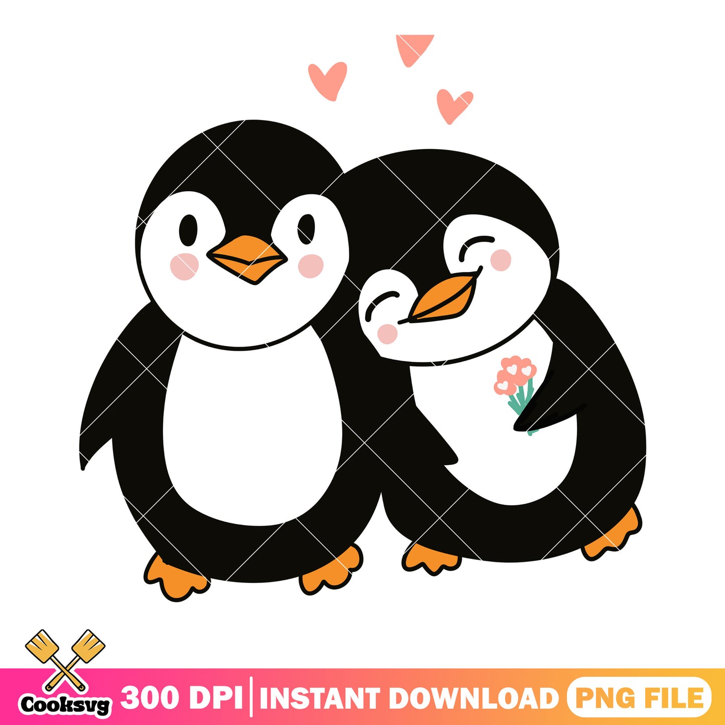 Couple penguin valentines png, happy valentine png, valentine love png