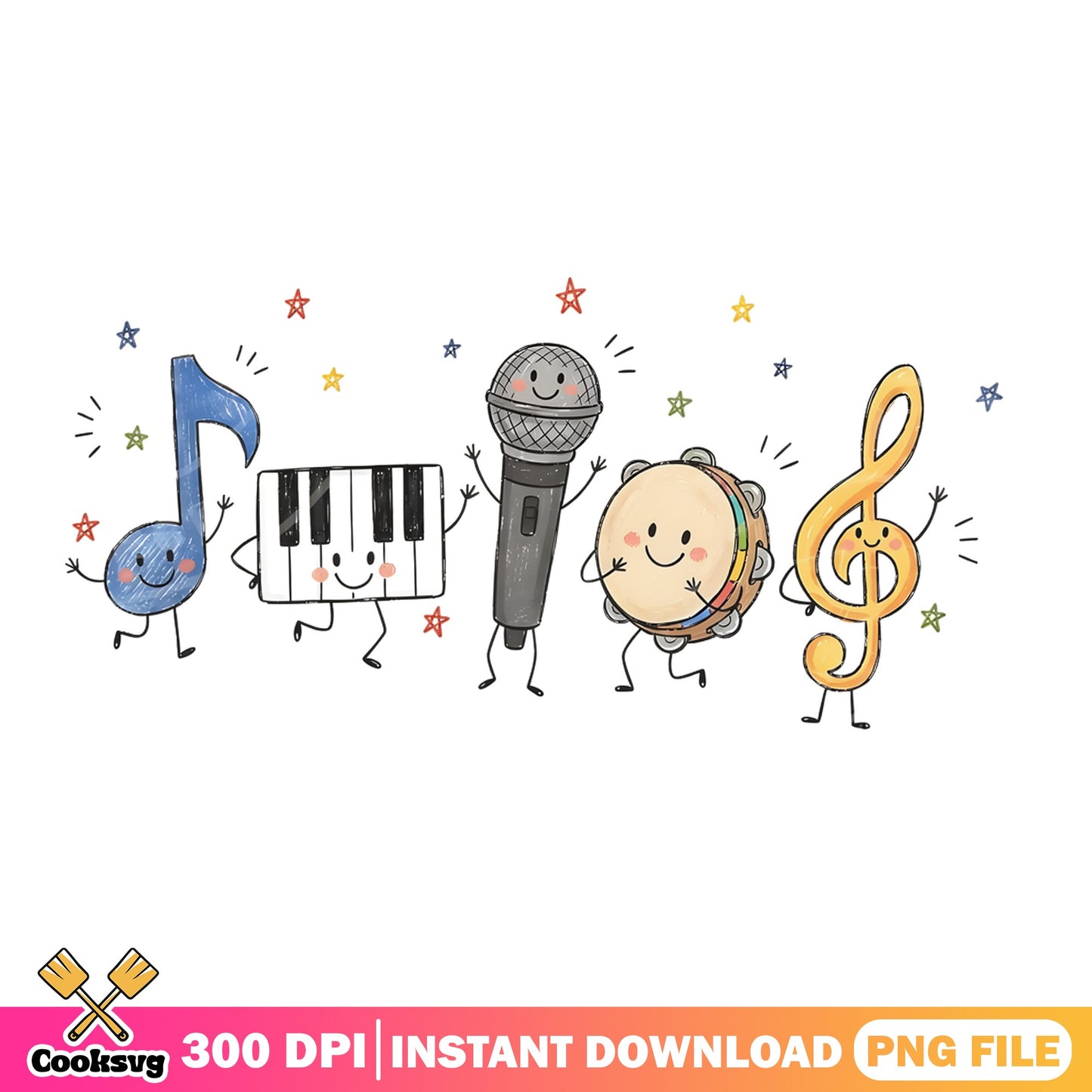 Cute Music Characters PNG, Music Teacher PNG, Music Lover PNG
