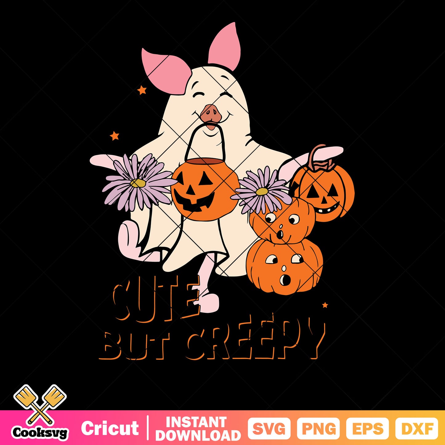 Cute but creepy svg. ghost costume svg, jack o lantern svg