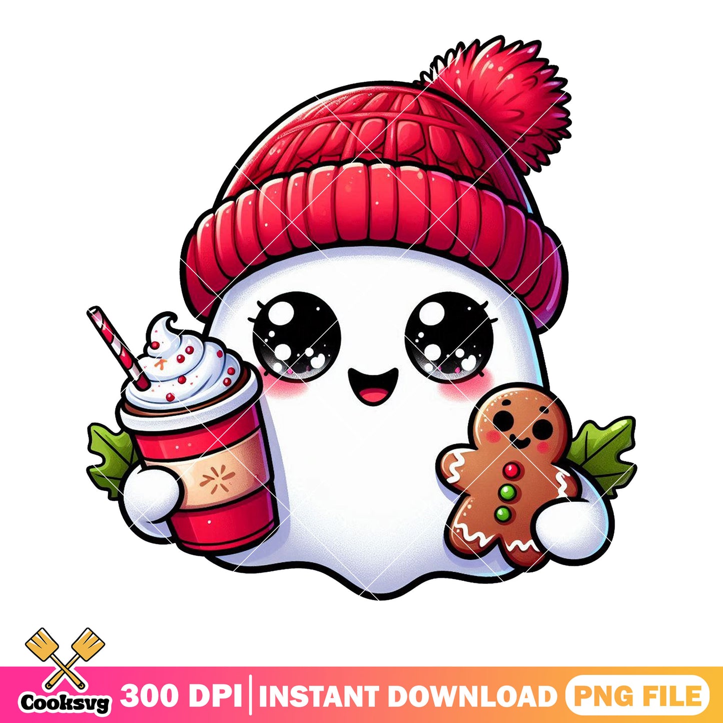 Cute ghost holding png, hot cocoa and cookie png, ghost cartoon png