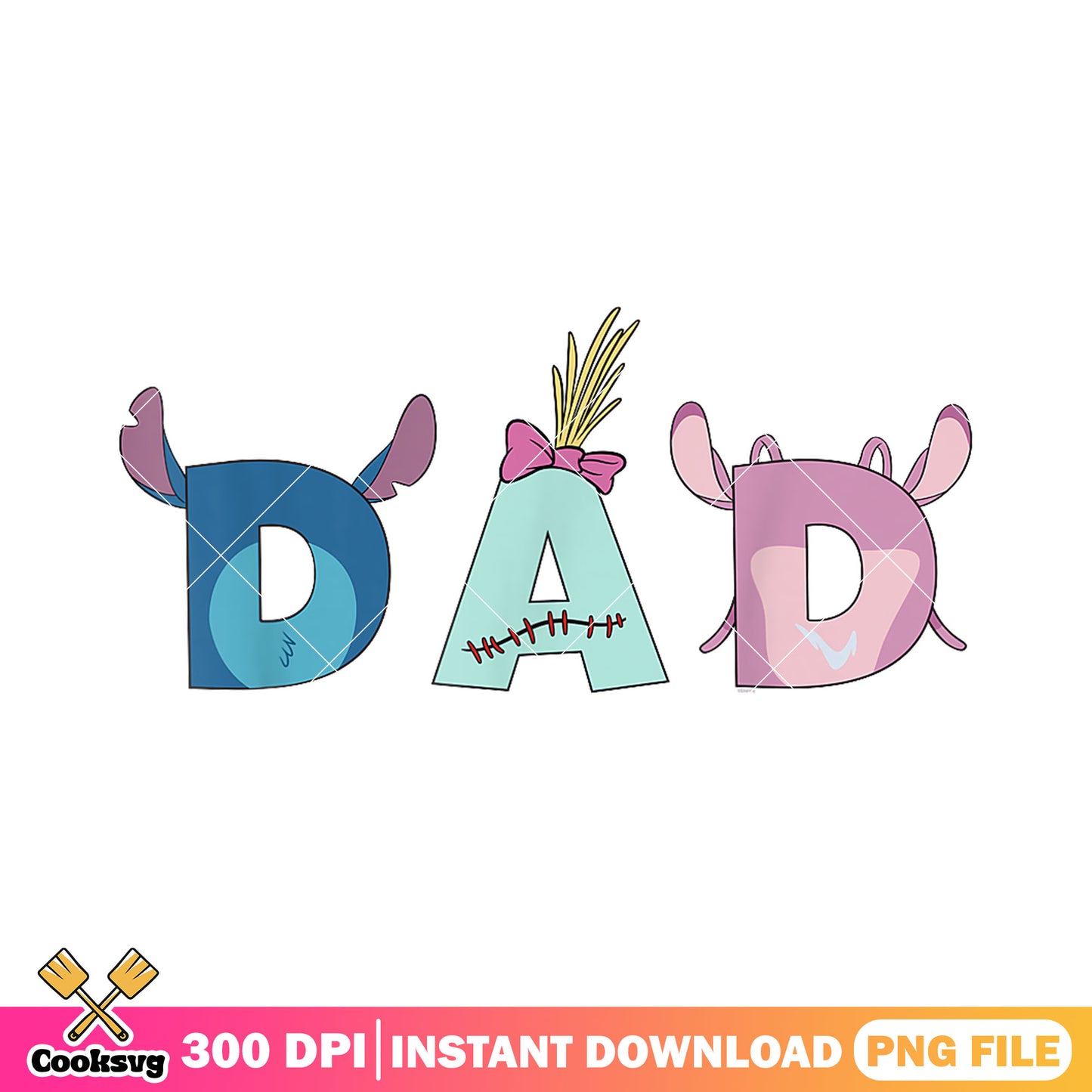 Dad text made by stitch png, stitch text png, stitch and lilo png