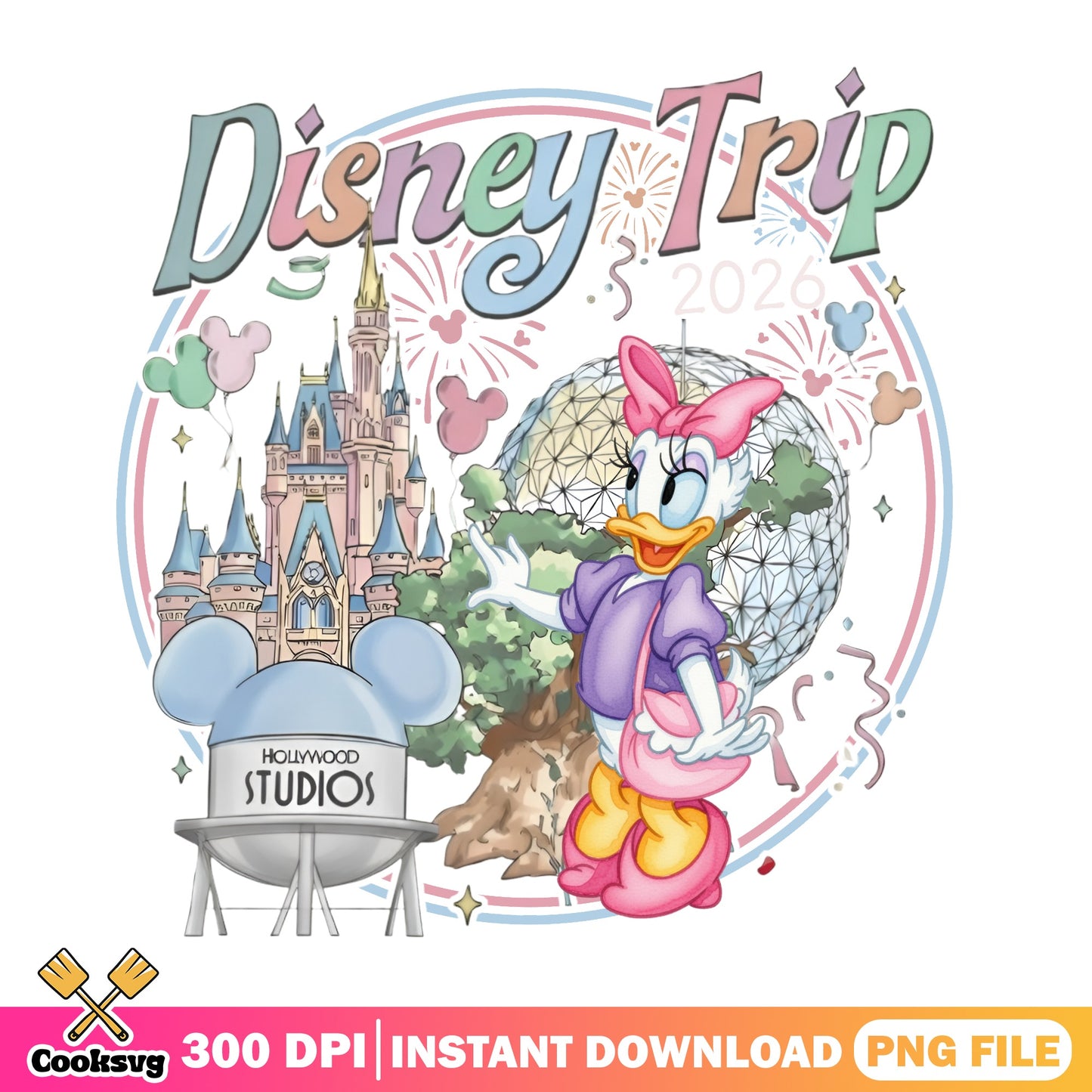 Daisy Duck Disney Trip 2026 PNG, Disney World PNG, Magic Kingdom PNG