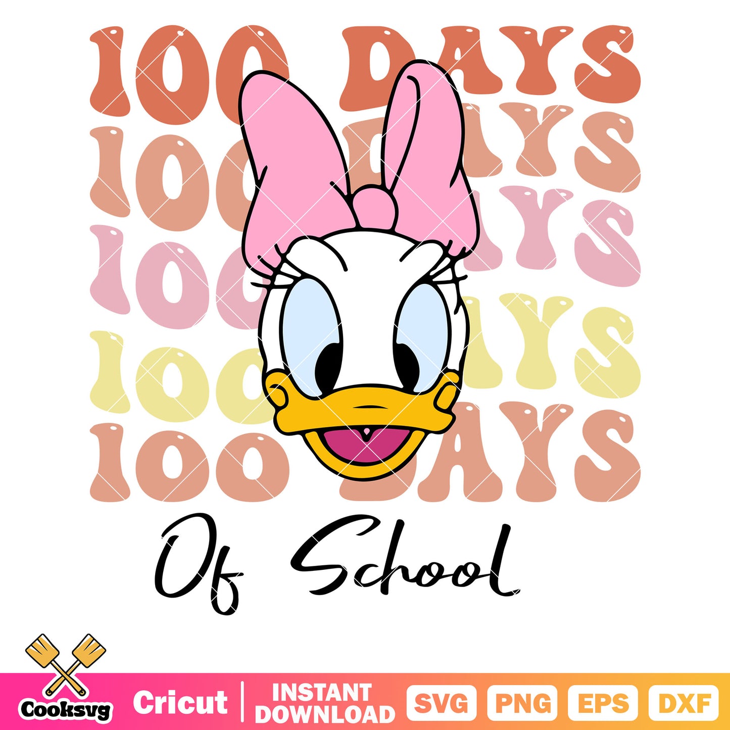 Daisy disney 100 days of school svg, disney school svg, back to school svg