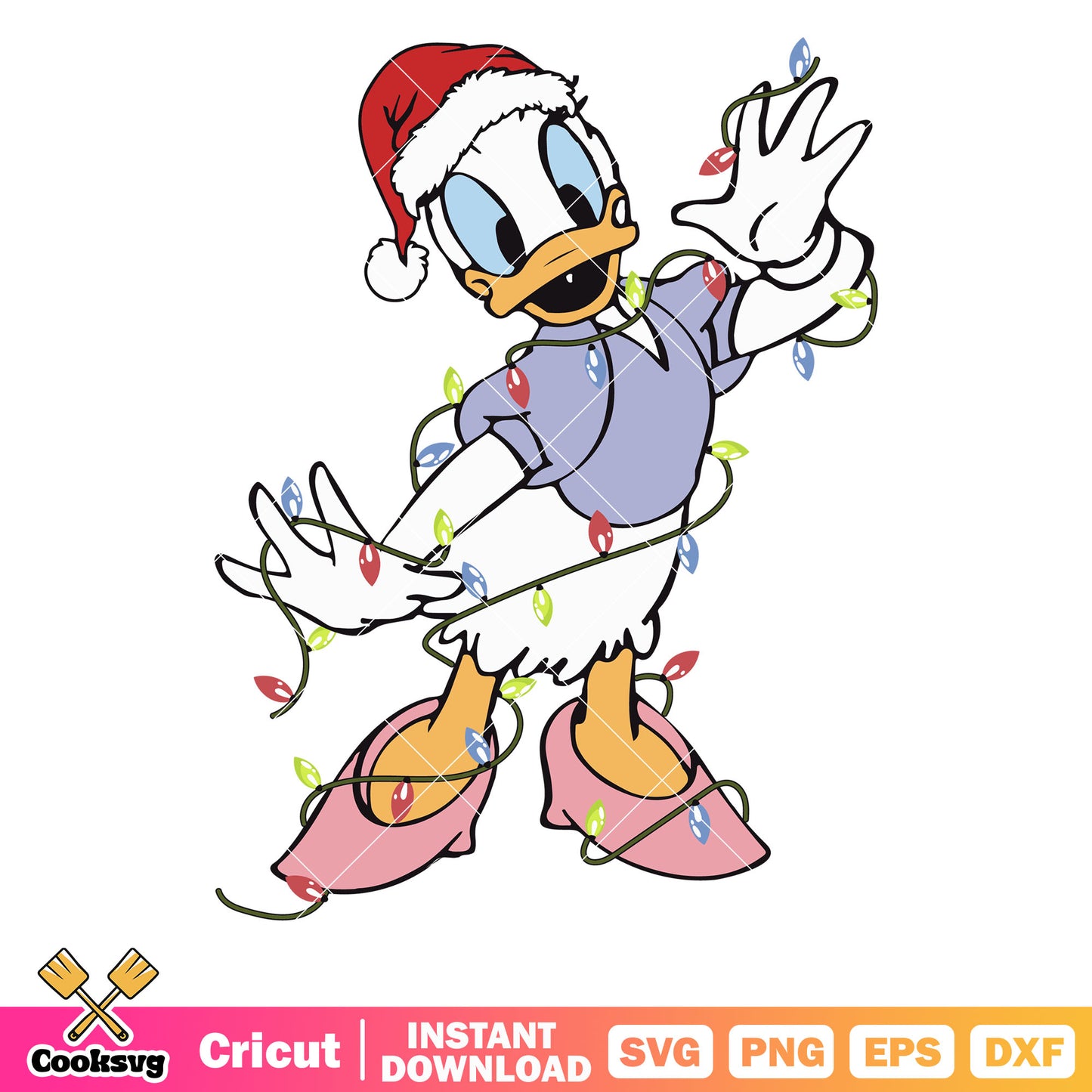 Daisy duck christmas lights svg