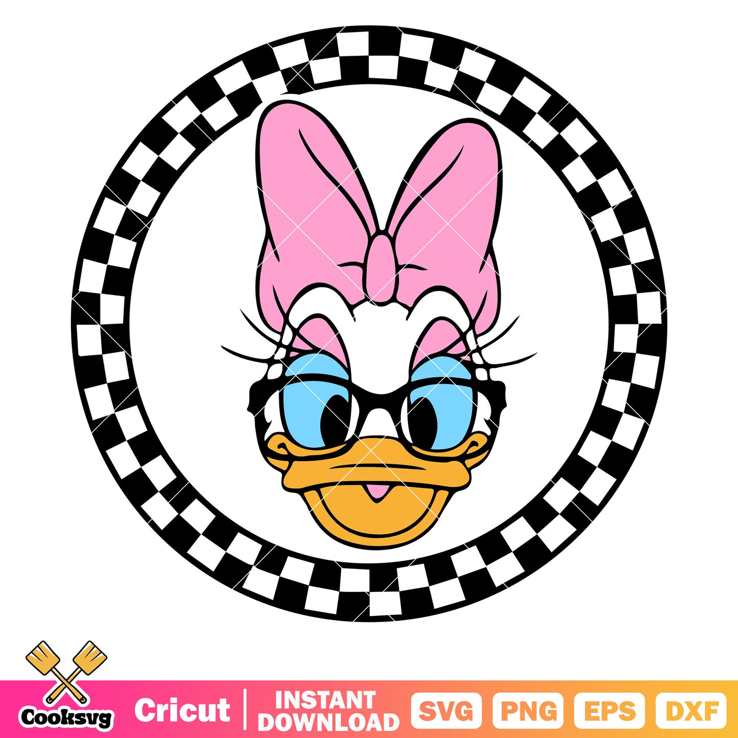 Daisy duck disney head circle svg, daisy duck head svg