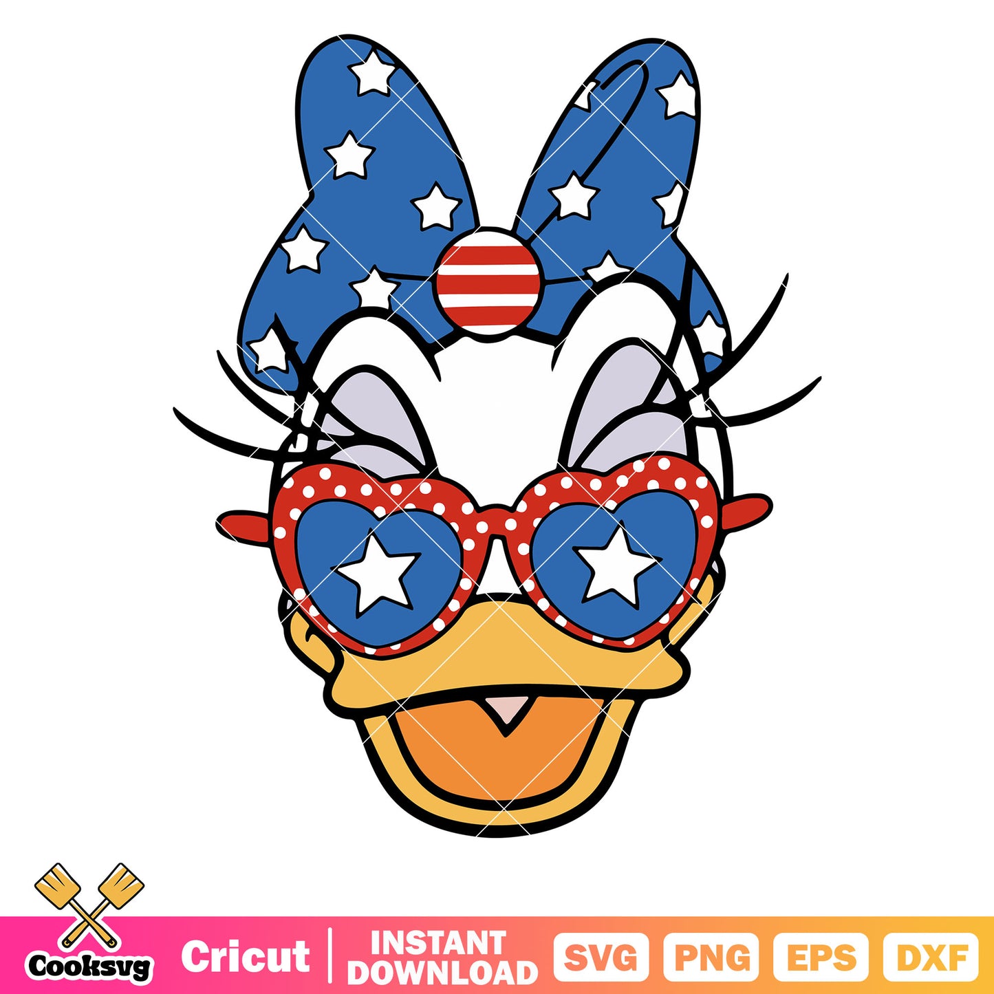 Daisy head 4th of july hat svg, 4th of july hats svg, disney 4th of july svg