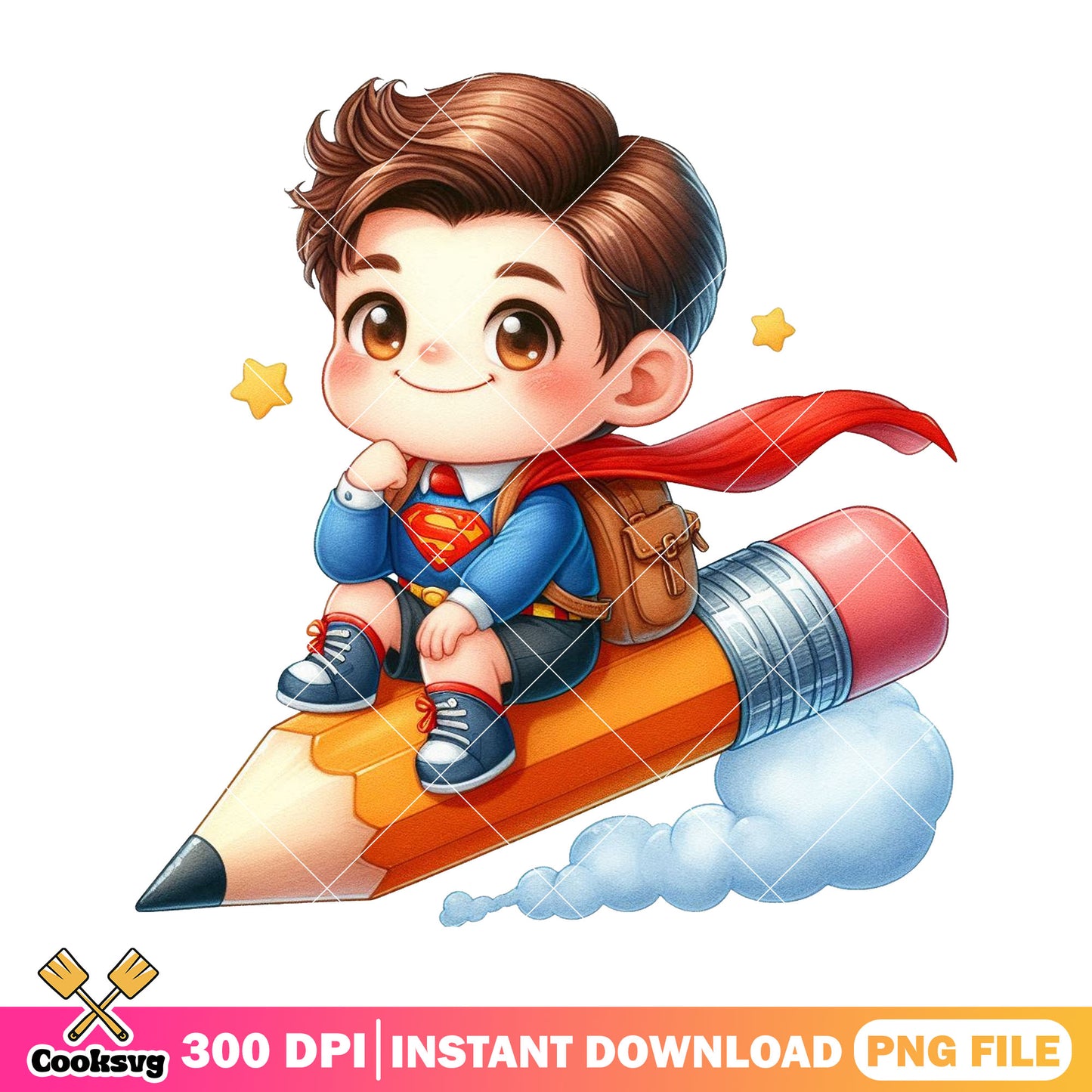 Dc superman design png, dc superman png, back to school day png