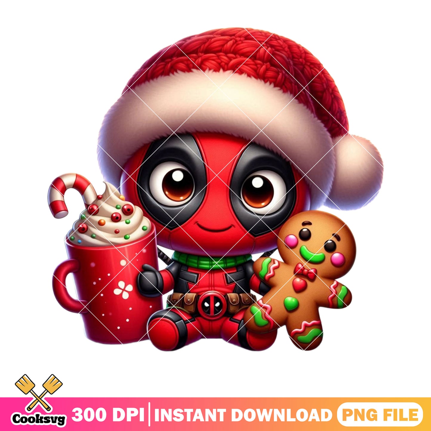 Deadpool christmas special png, deadpool chibi png, deadpool png