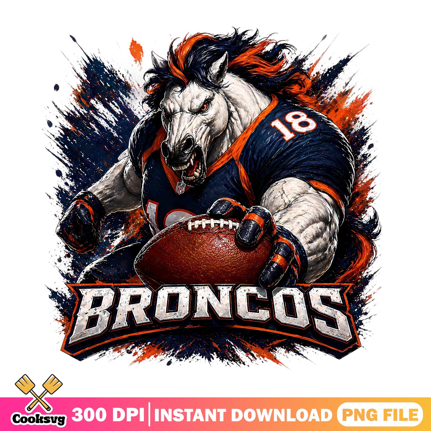 Denver Broncos Football Mascot PNG, NFL Team PNG, Broncos PNG