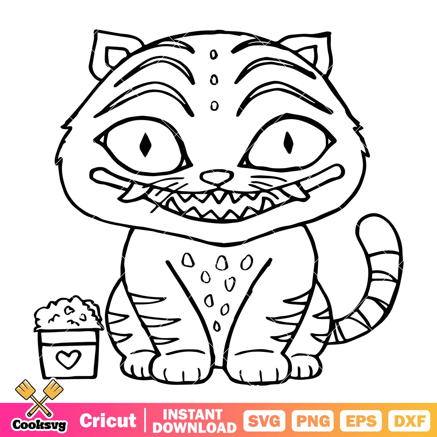 Derpy kpop tigers outline svg, derpy tiger svg, kpop derpy svg