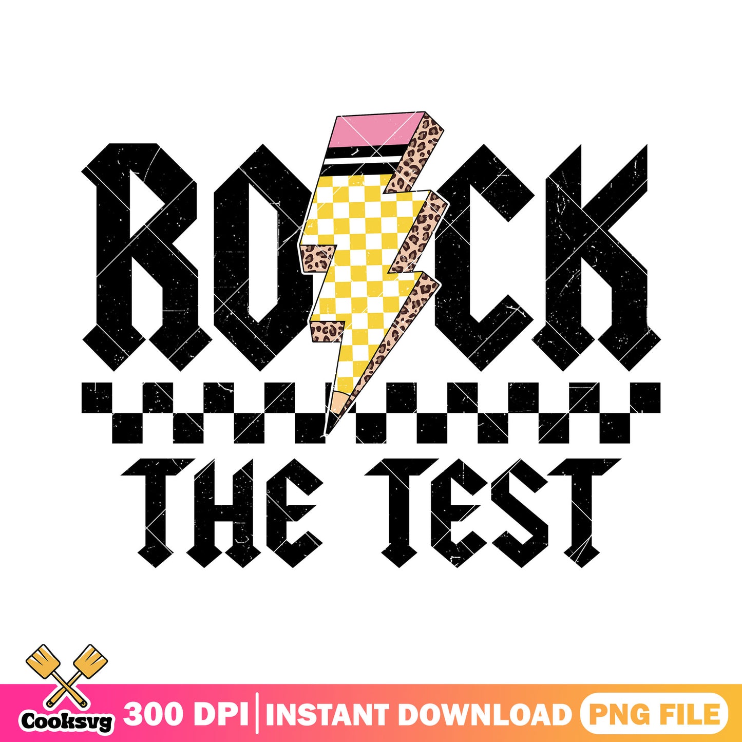 Design rock the test png, back to school image png, black font png