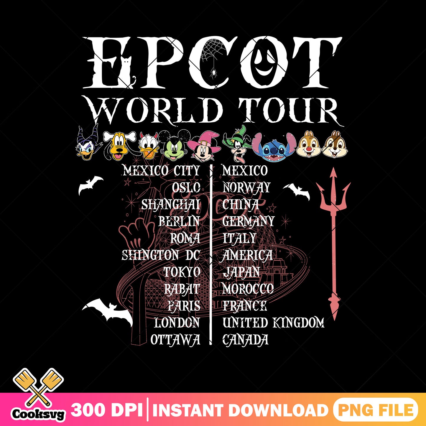 Design world tour epcot png, when is halloween png, mickey art png