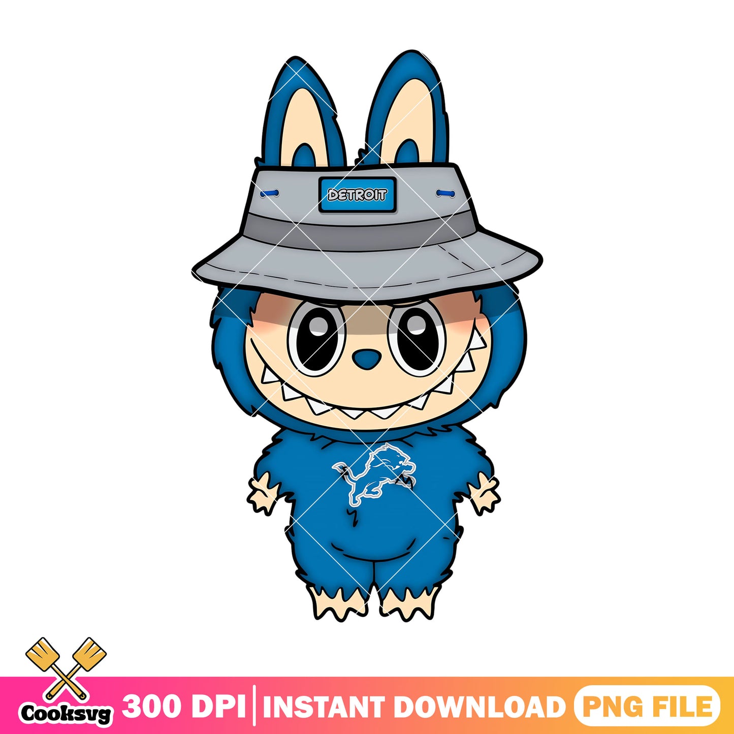 Detroit labubu baseball team png, labubu blue png, labubu baby png