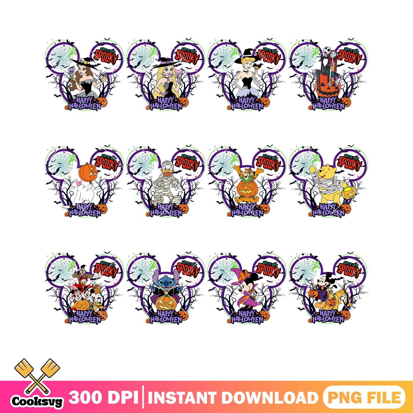 Disnet character costume png bundle, donald duck png, minnie mouse png