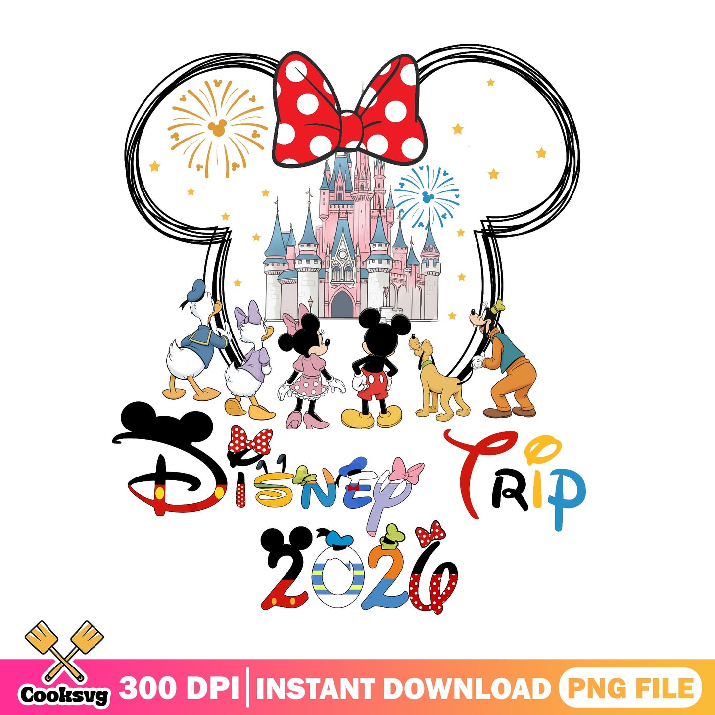 Disney Trip 2026 PNG, Mickey And Friends Castle PNG, Family Vacation PNG
