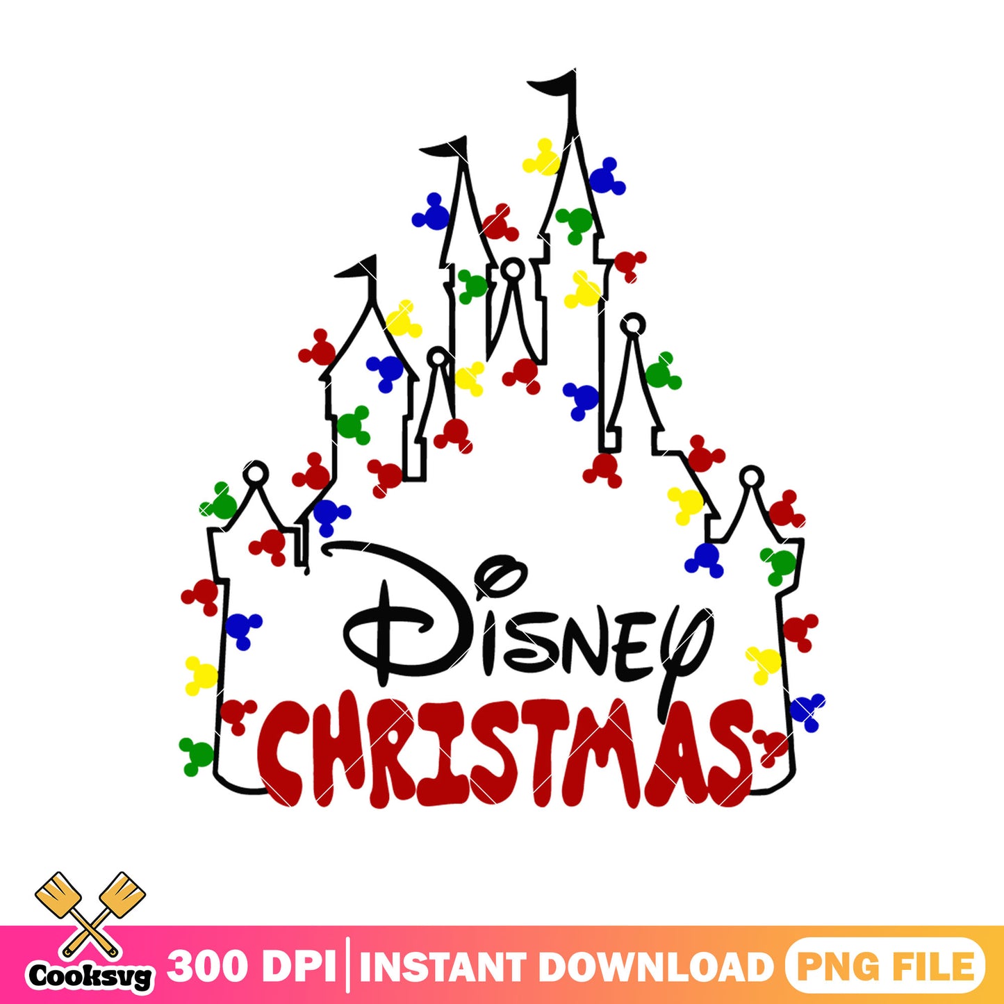 Disney castle christmas light png