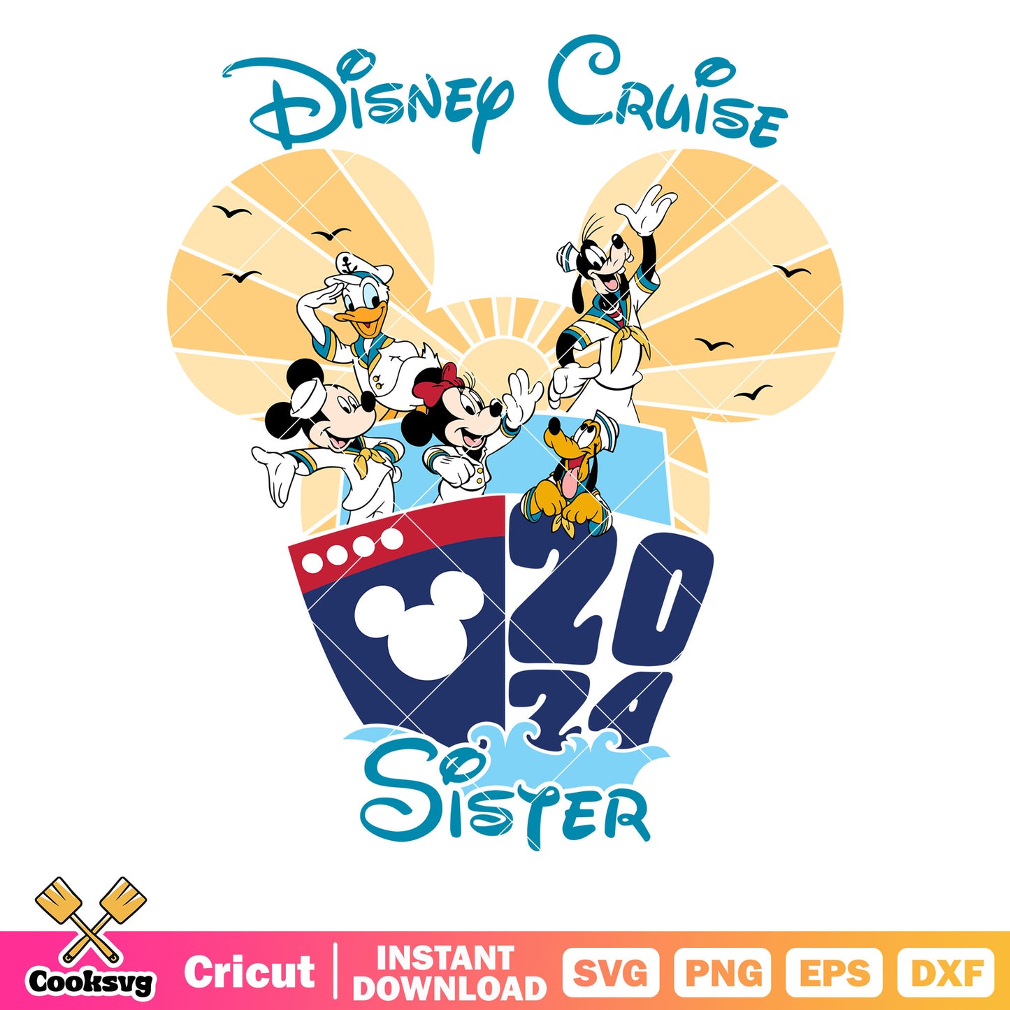 Disney cruise 2024 sister mickey svg, disney cruise svg, mickey and friends svg