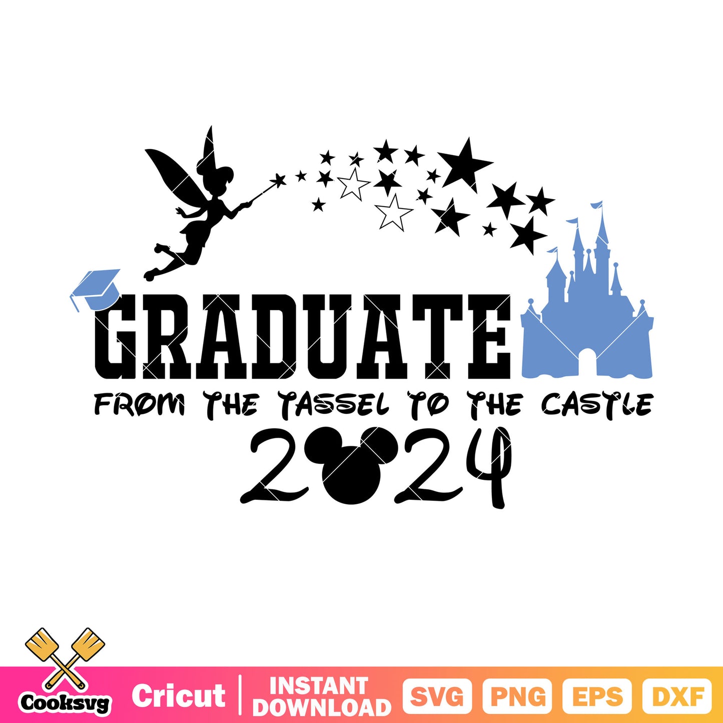 Disney graduate castle 2024 svg, graduate school svg, disney school svg