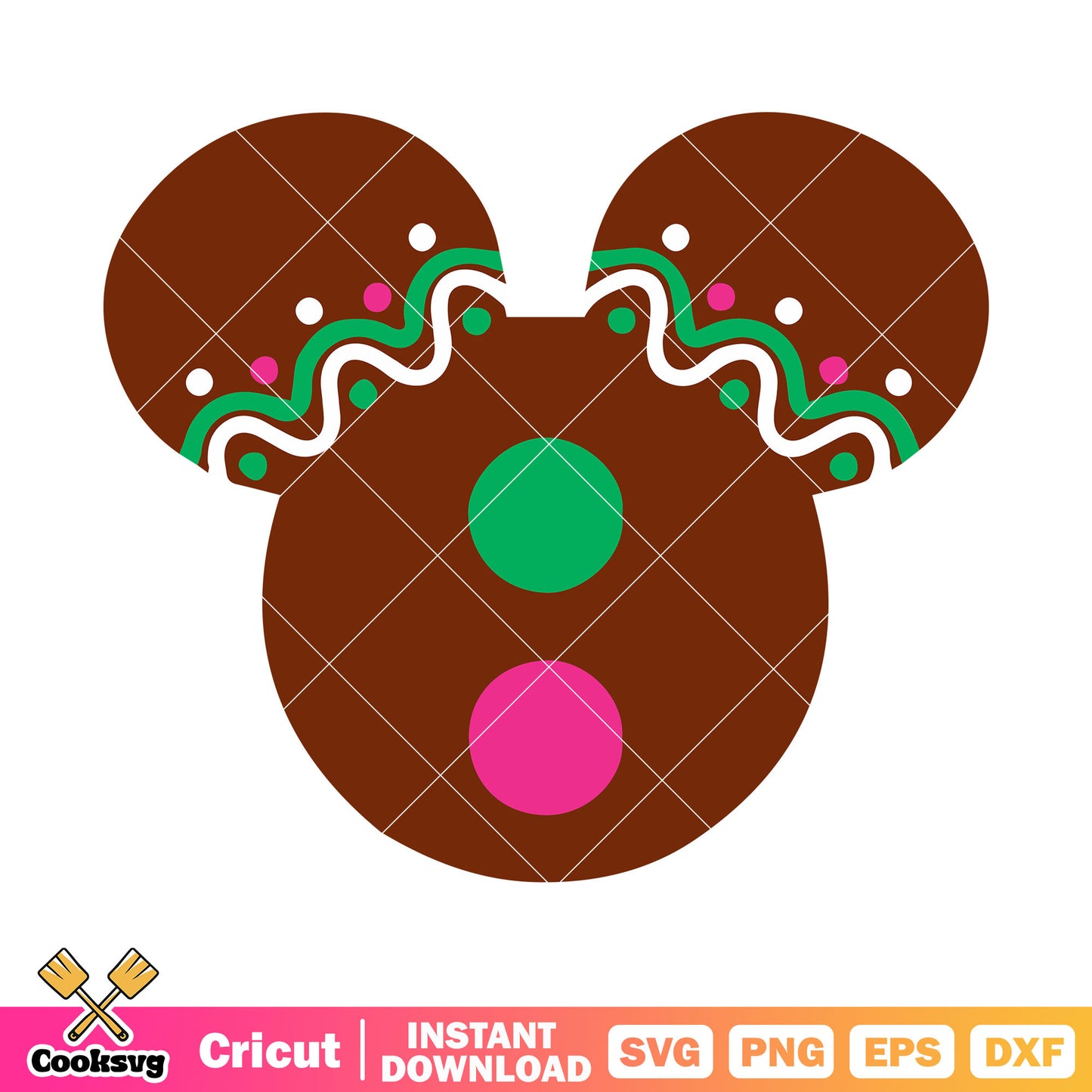 Disney head mickey christmas svg