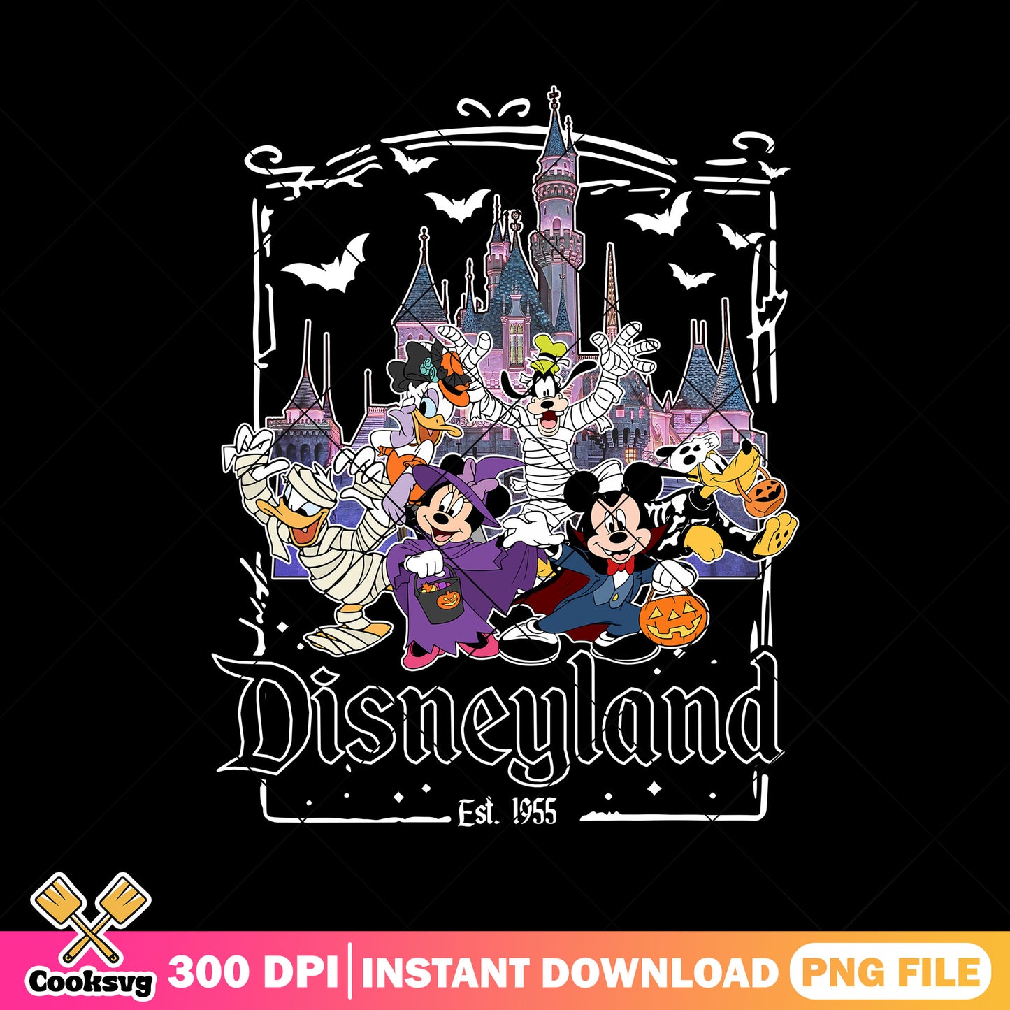 Disneyland spooky est 1955 png, walt disney png, halloween ends png