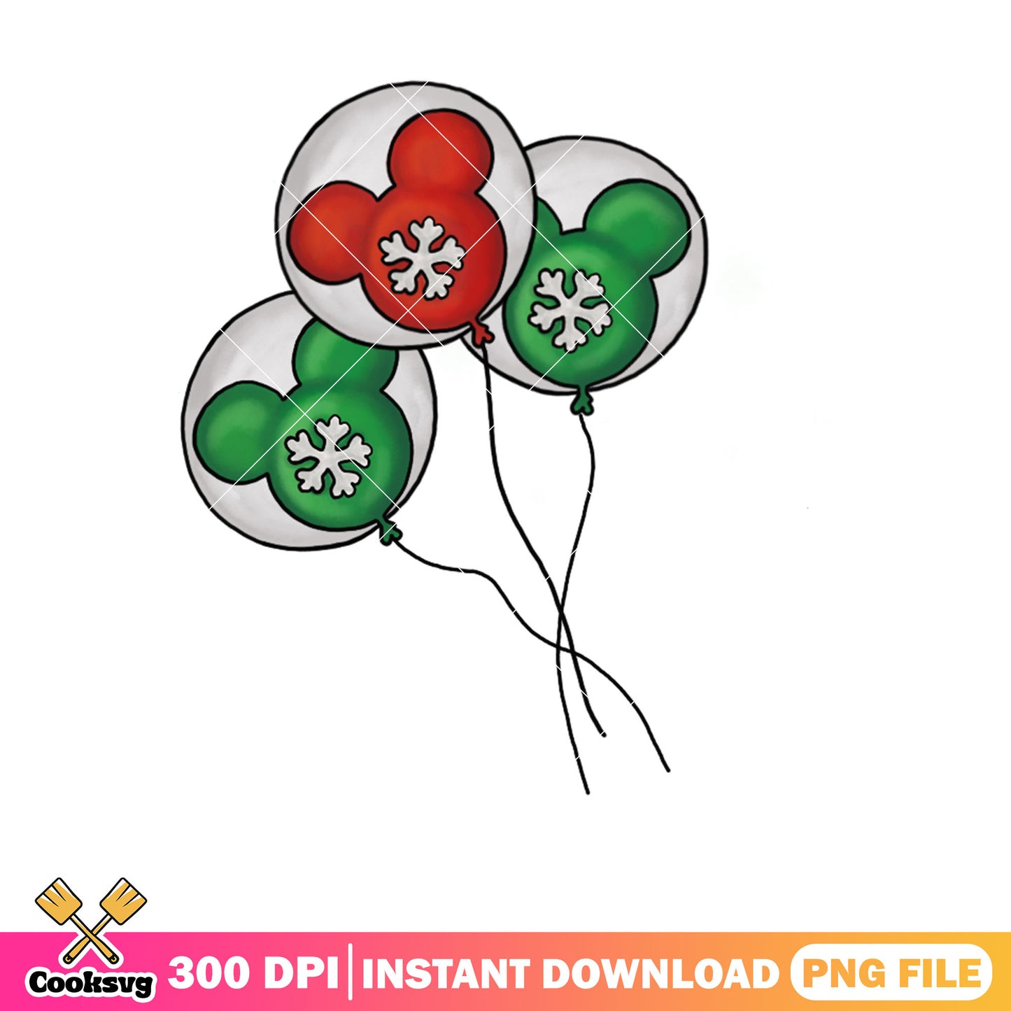 Disney mickey christmas head ballon png