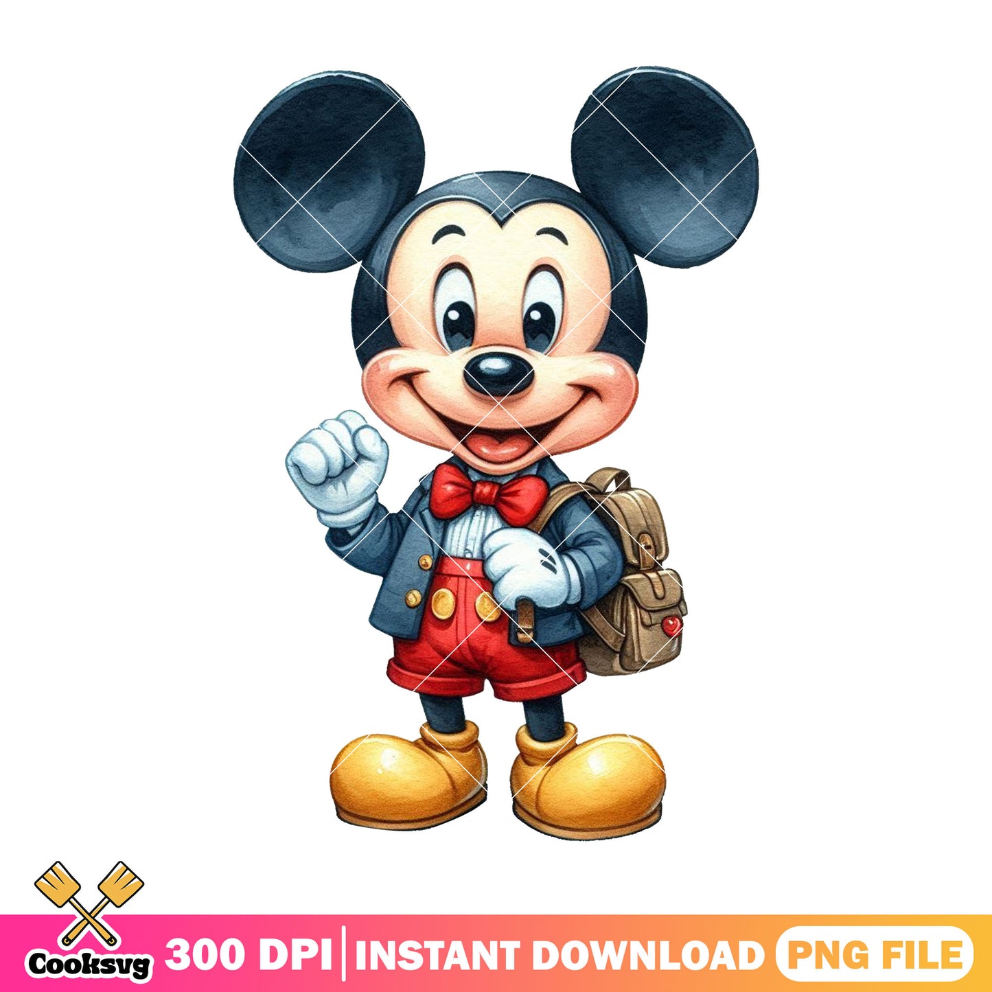 Disney mickey design png, disney art png, back to school decor png
