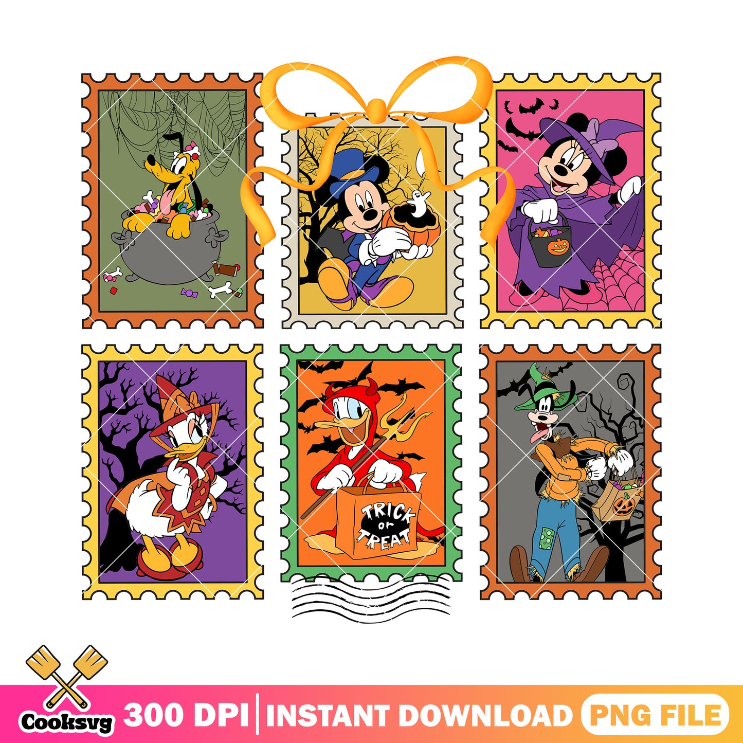 Disney mickey stamps png, mickey art png, halloween spirit png