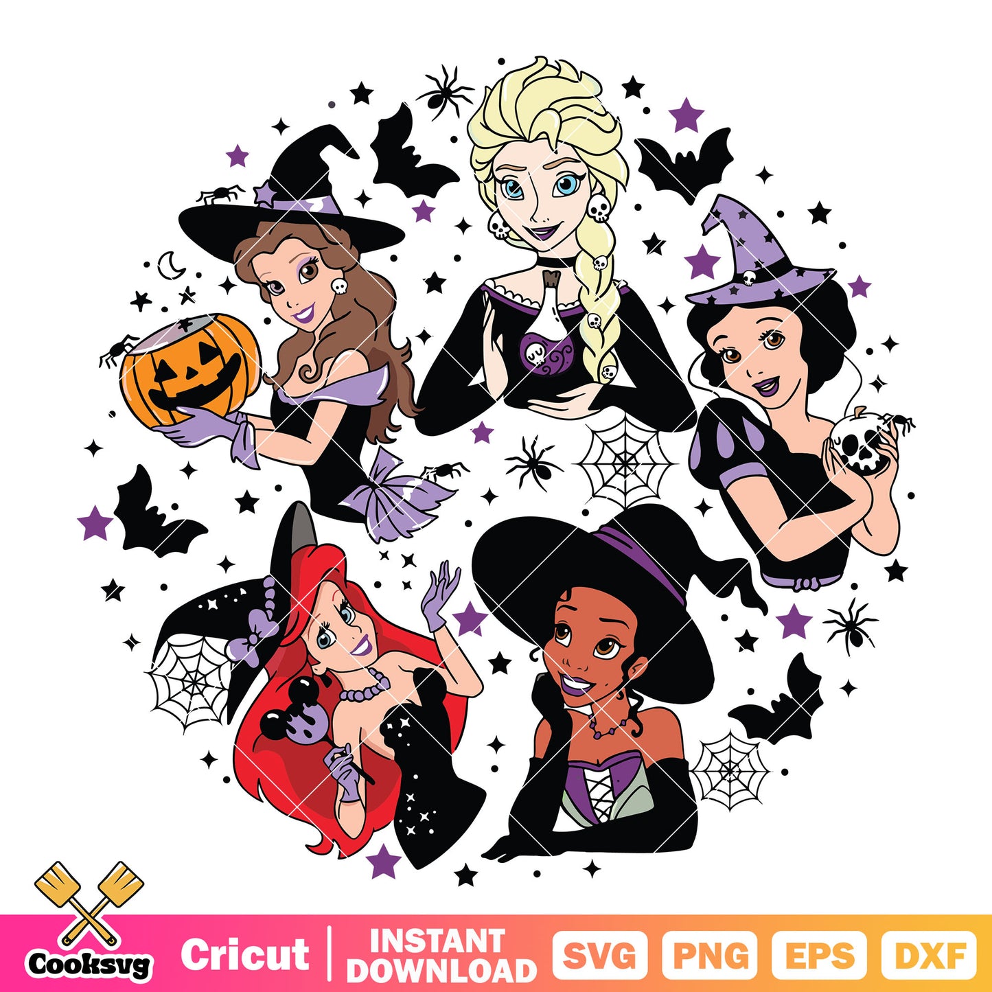 Disney princess halloween svg, disney halloween svg, princess halloween svg