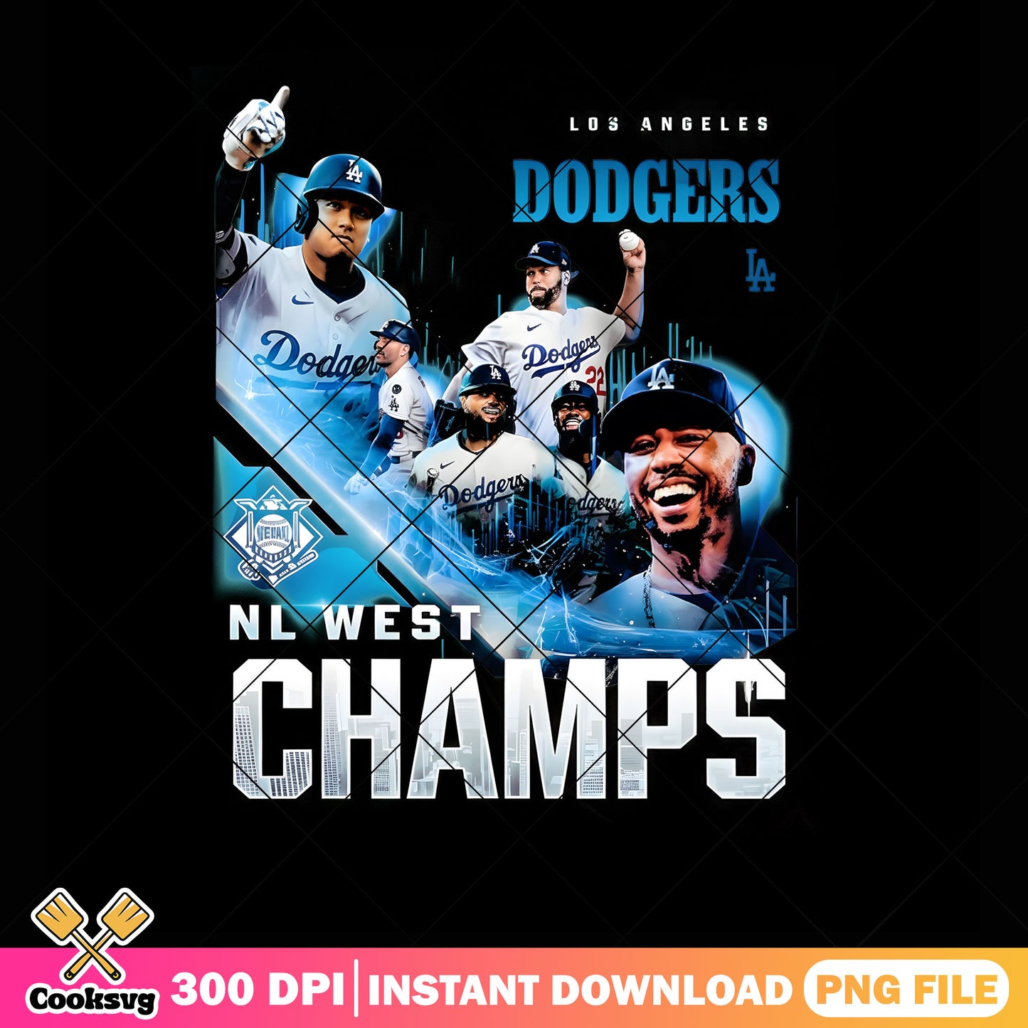 Dodgers west champs png, mlb teams png, LA dodgers png