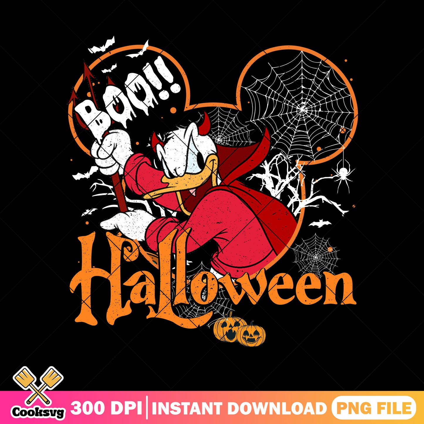 Donald devil disguise png, donald duck png, scary mickey mouse png