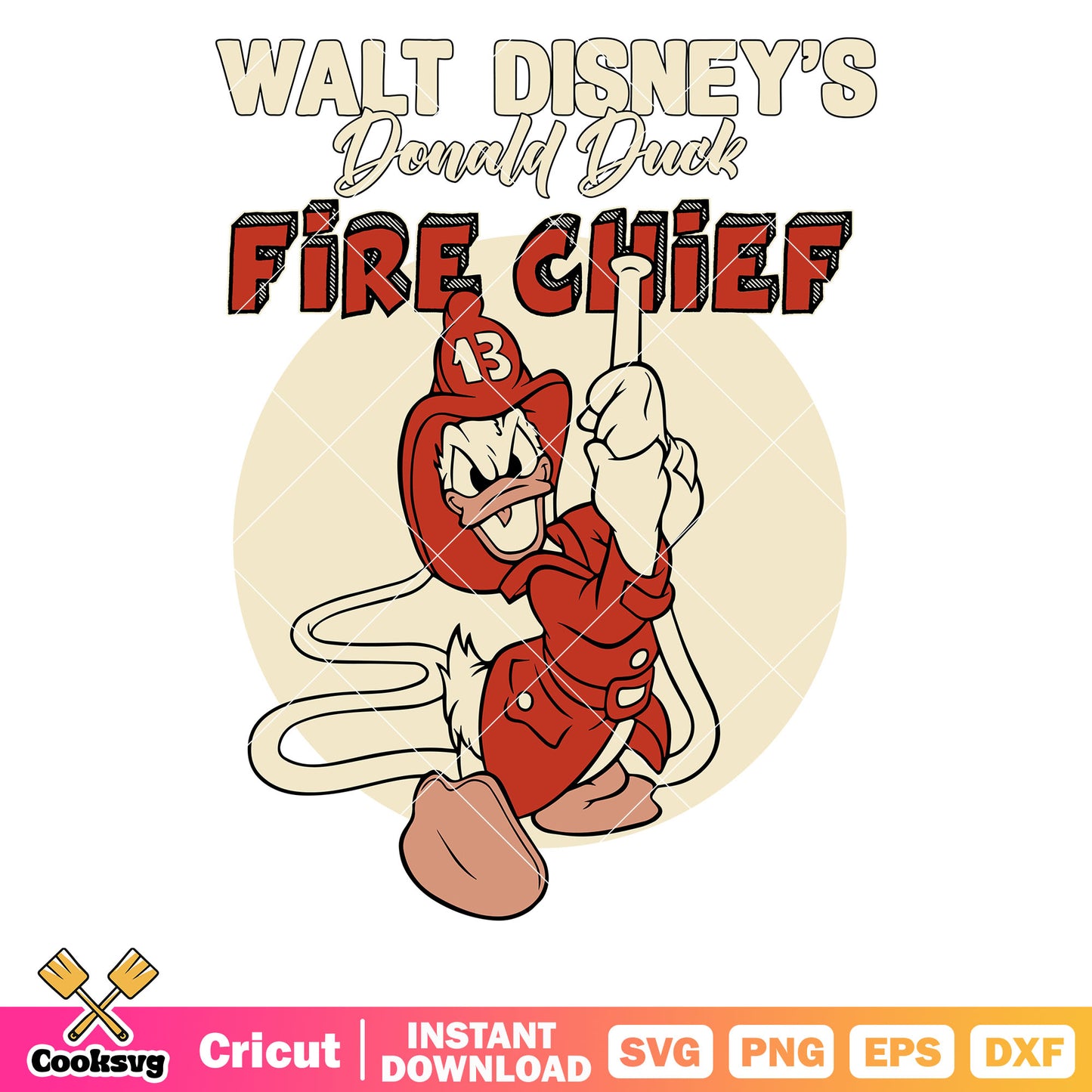 Donald duck fire chief disney svg, fire chief svg, disney duck svg