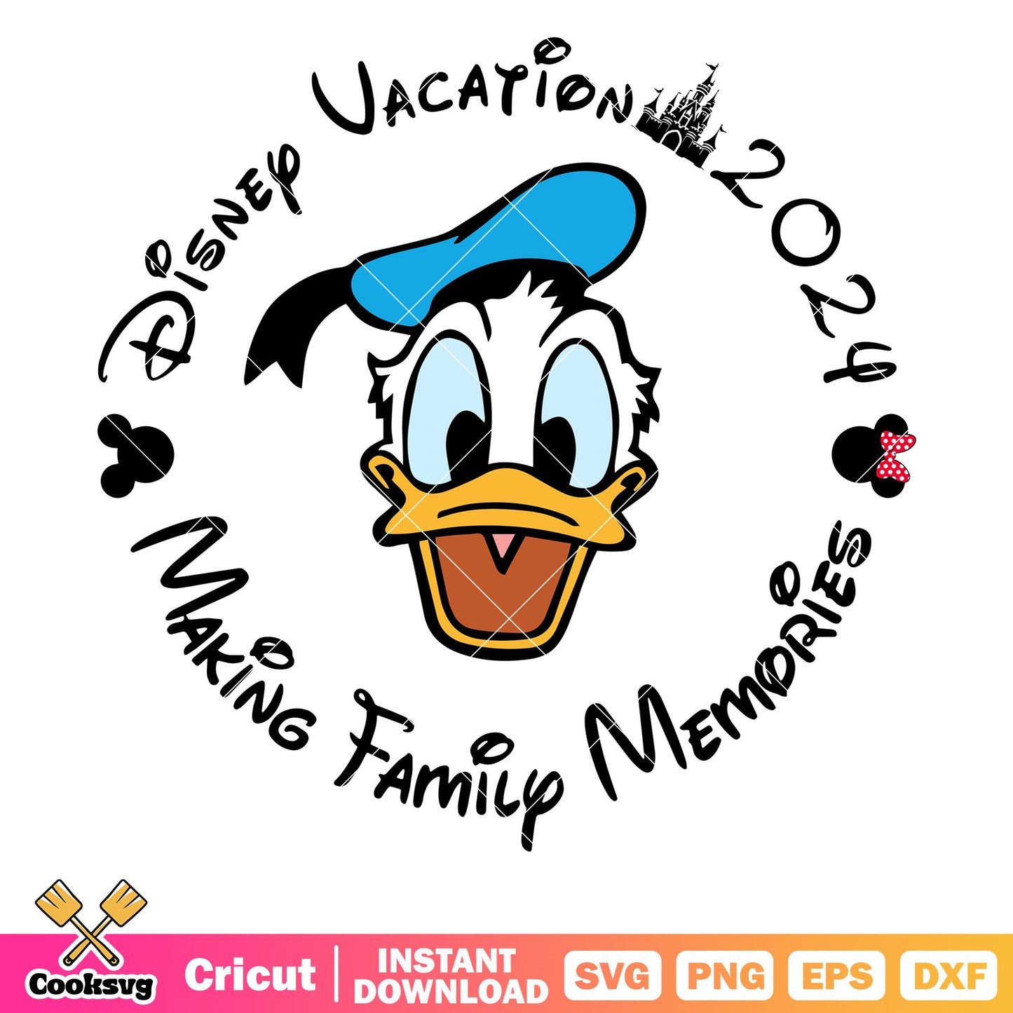 Donald duck head disney vacation 2024 svg, disney vacation svg