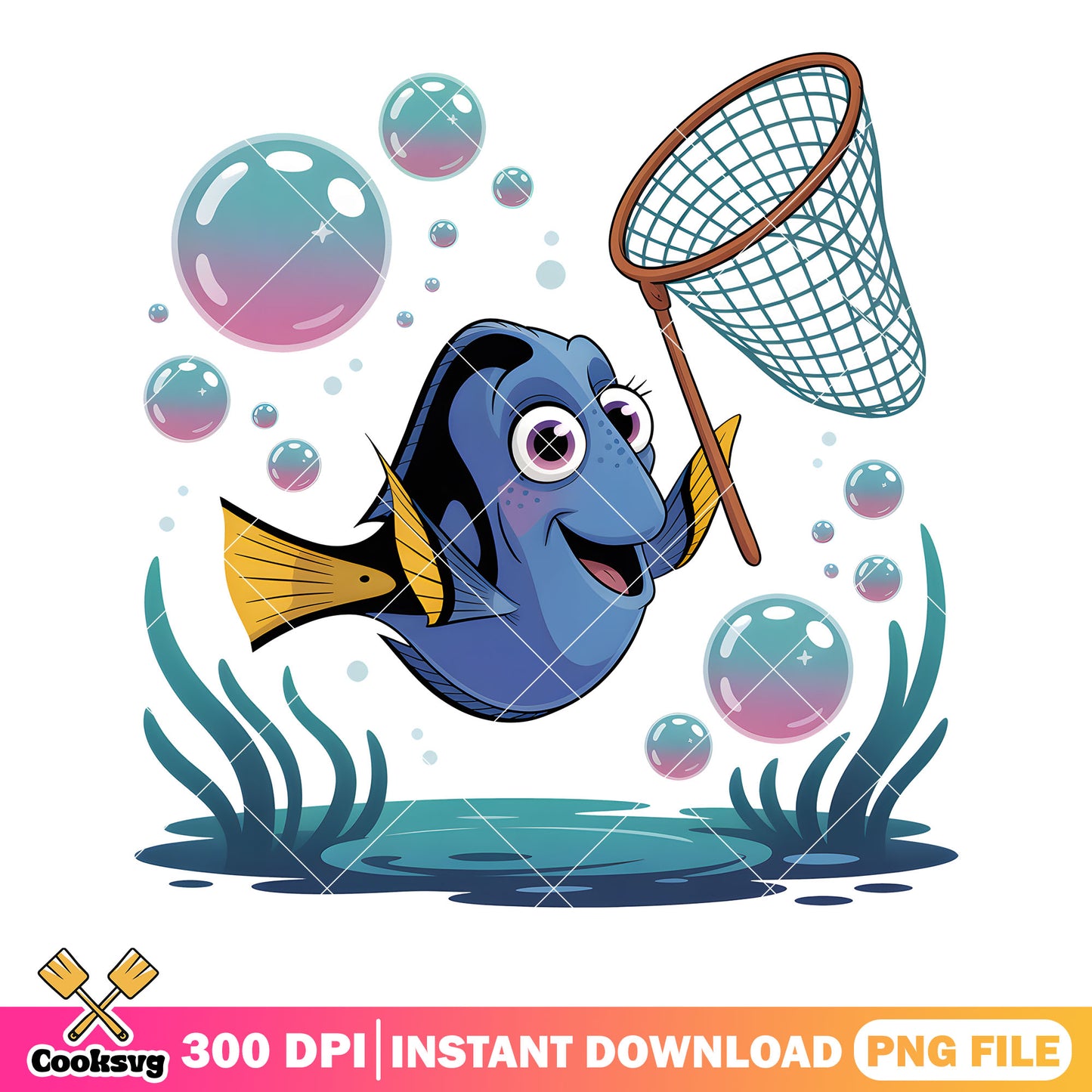 Dory and the racket fish png, dory disney png, disney finding nemo png