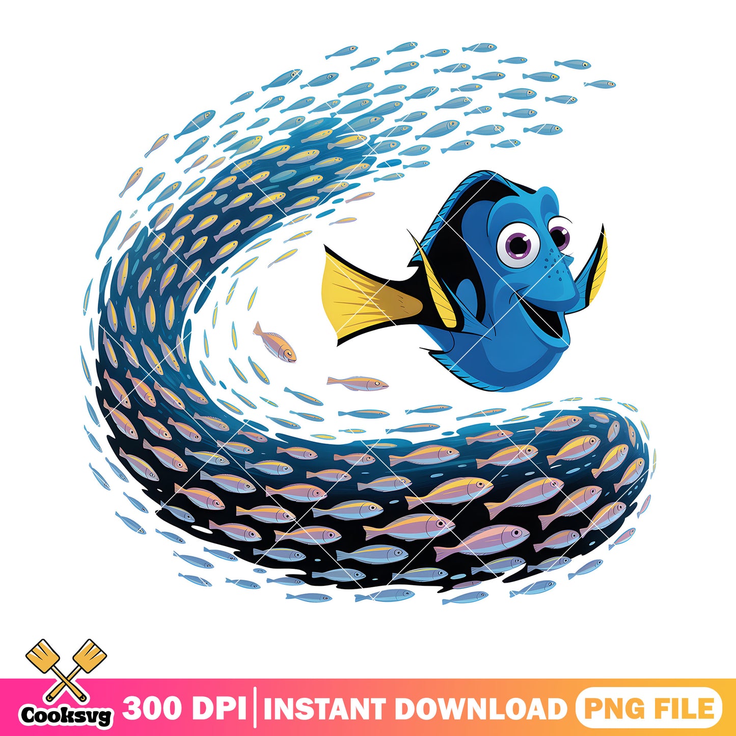 Dory and the school of fish png, dory nemo png, disney dory png