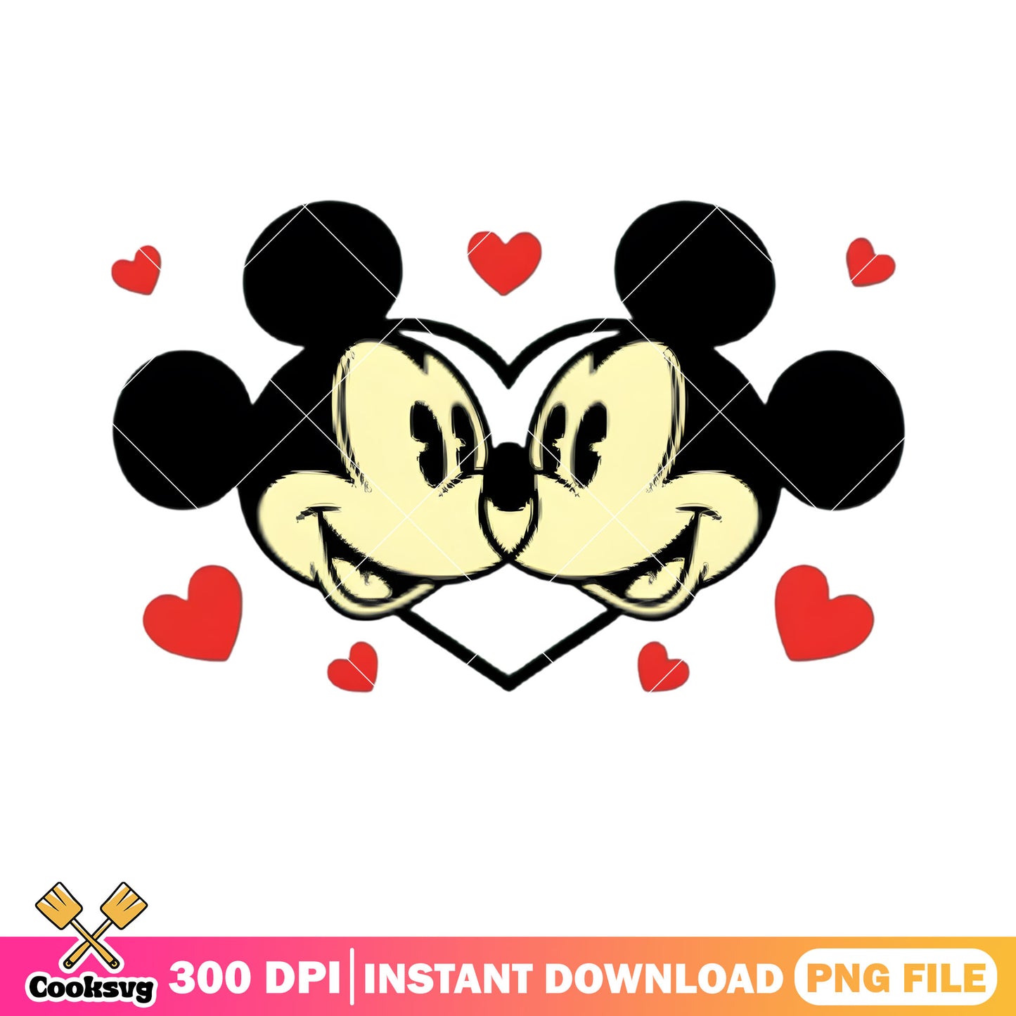 Double mickey valentine png, happy valentine png, mickey mouse png