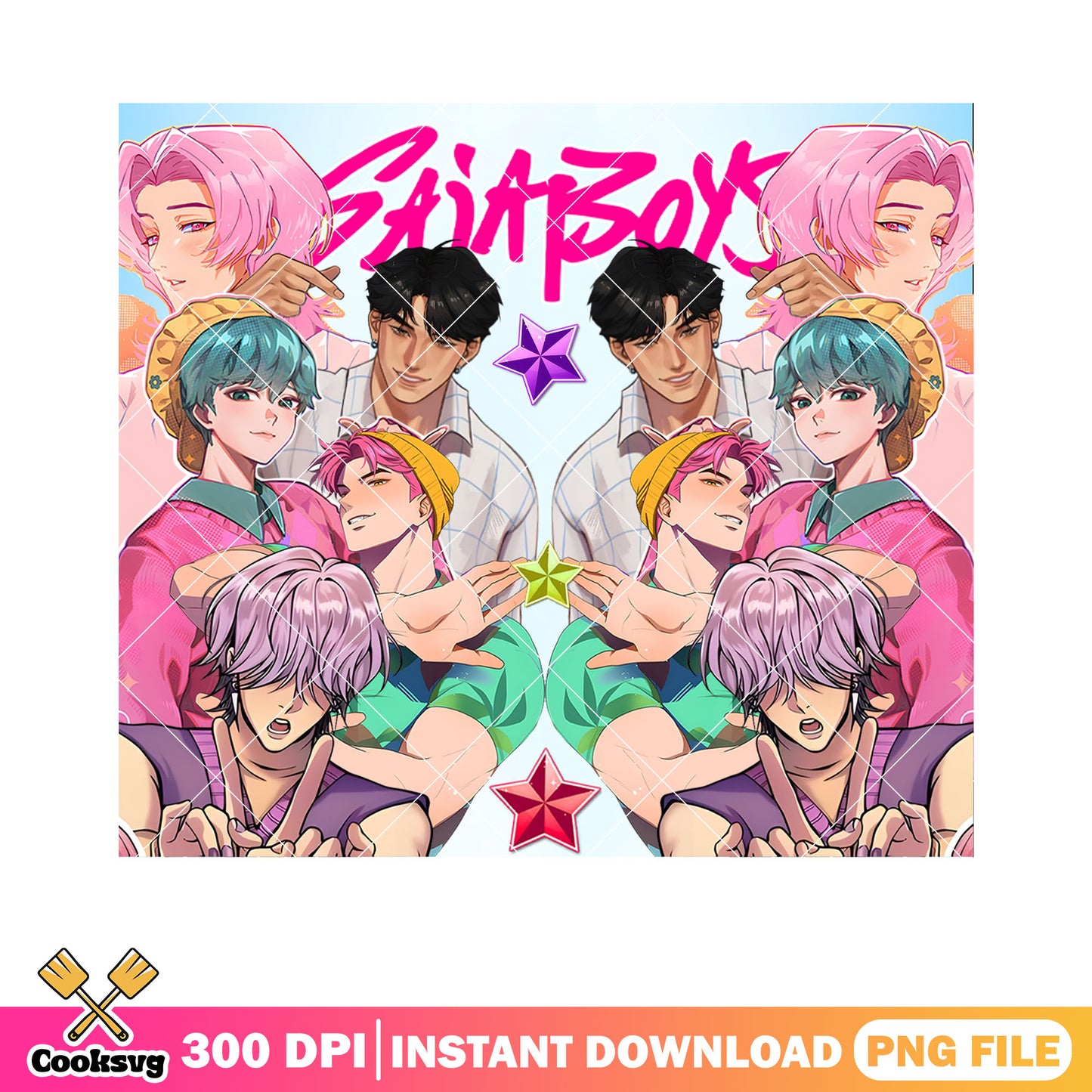 Double mirror saja boys png, saja boys png, saja boys band png