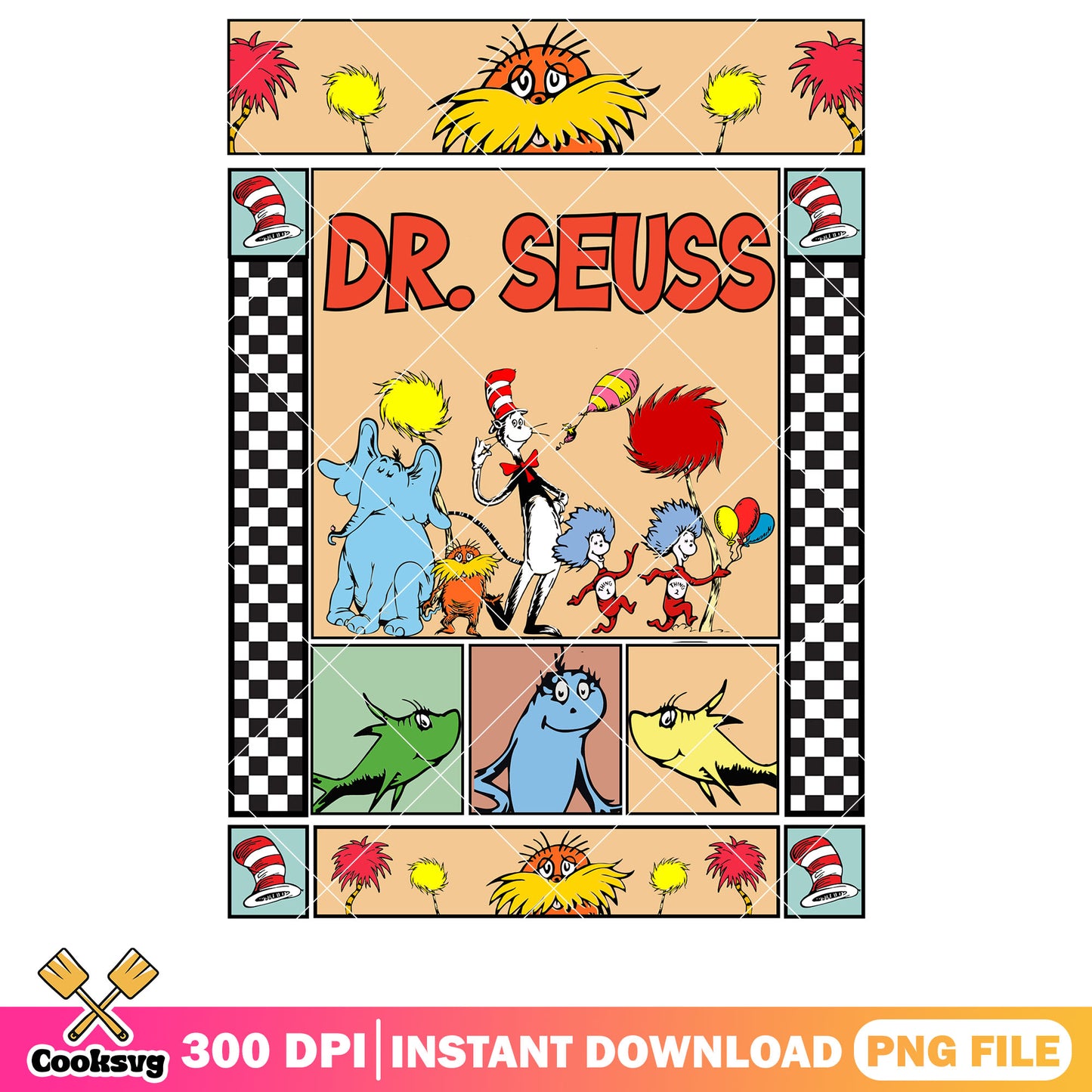 Dr seuss and characters moment png, dr seuss characters png