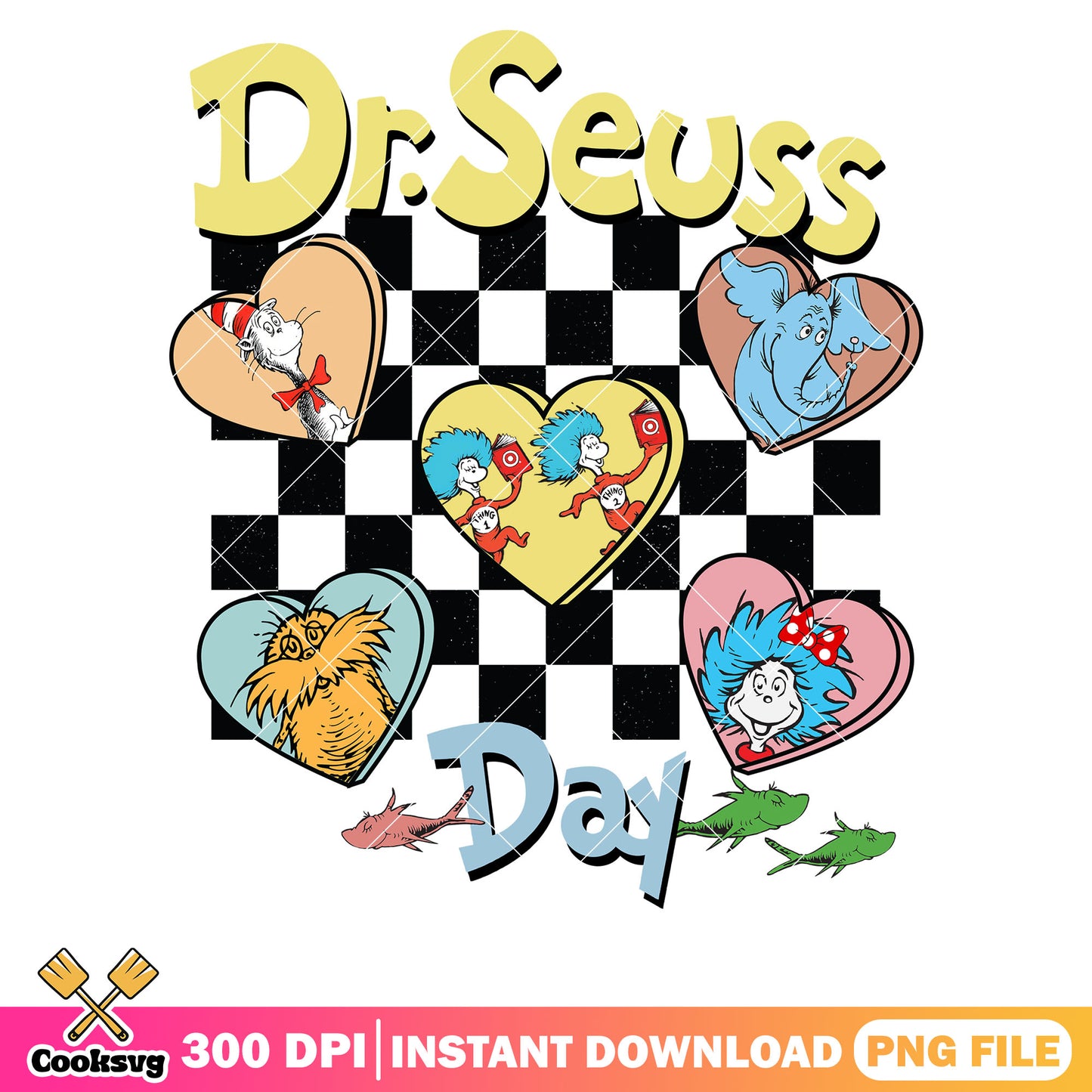 Dr seuss day heart friends png file, dr seuss day png, dr seuss heart png