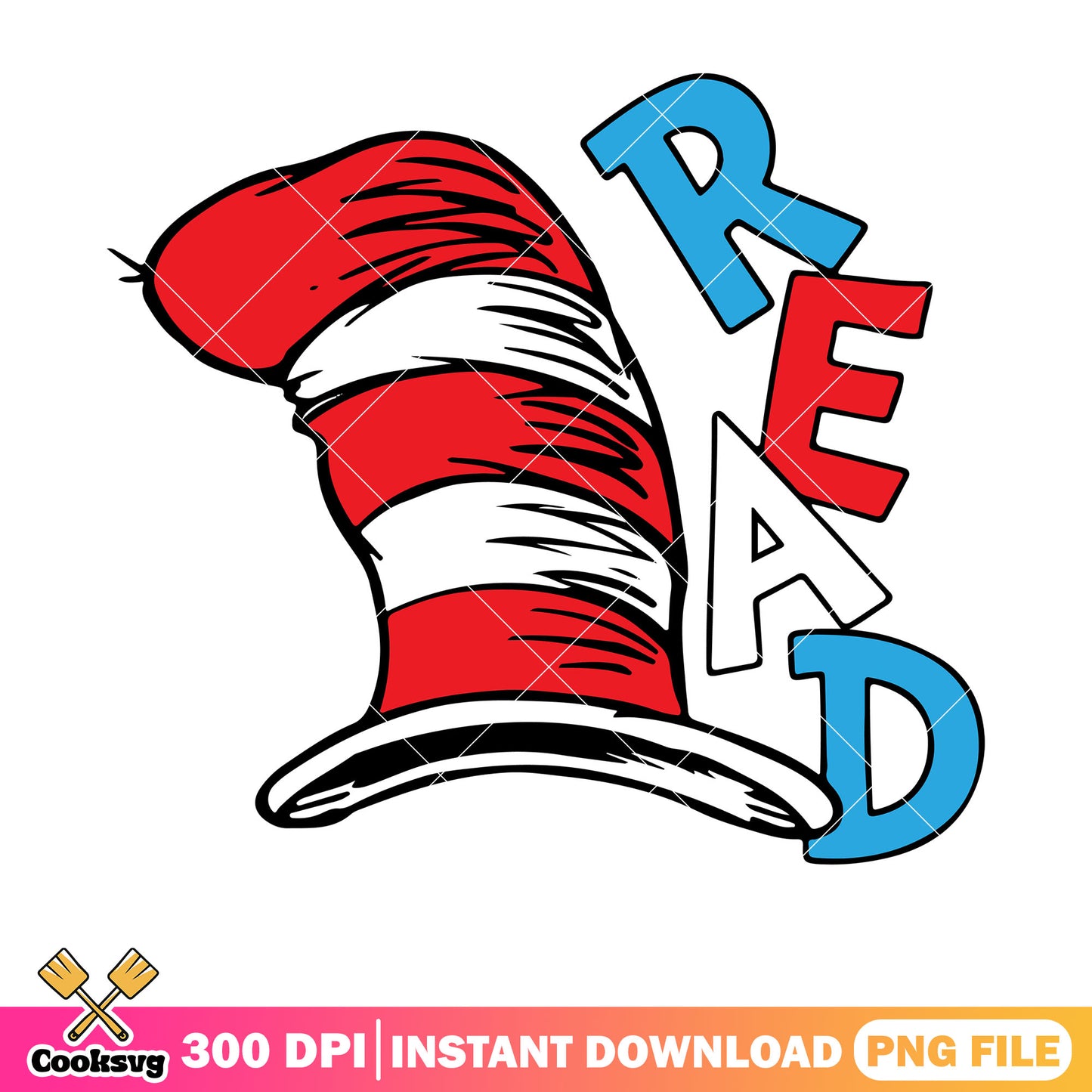 Dr seuss hat and read png file, dr seuss hat png, dr seuss read png